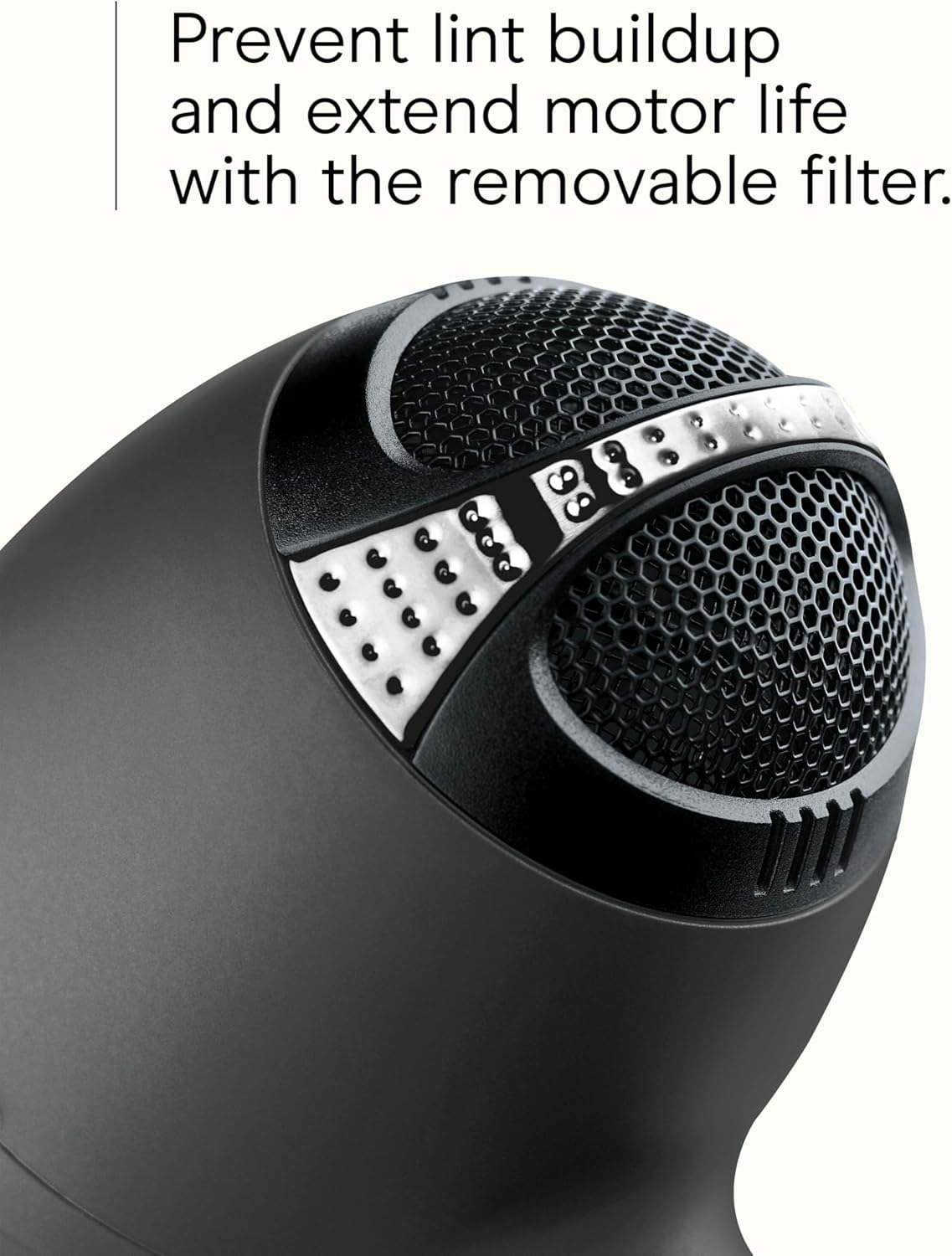 Detalle 2 de Infiniti PRO CONAIR Hair Dryer with Diffuser (Professional AC Motor) — Tourmaline Ceramic Technology, Gray