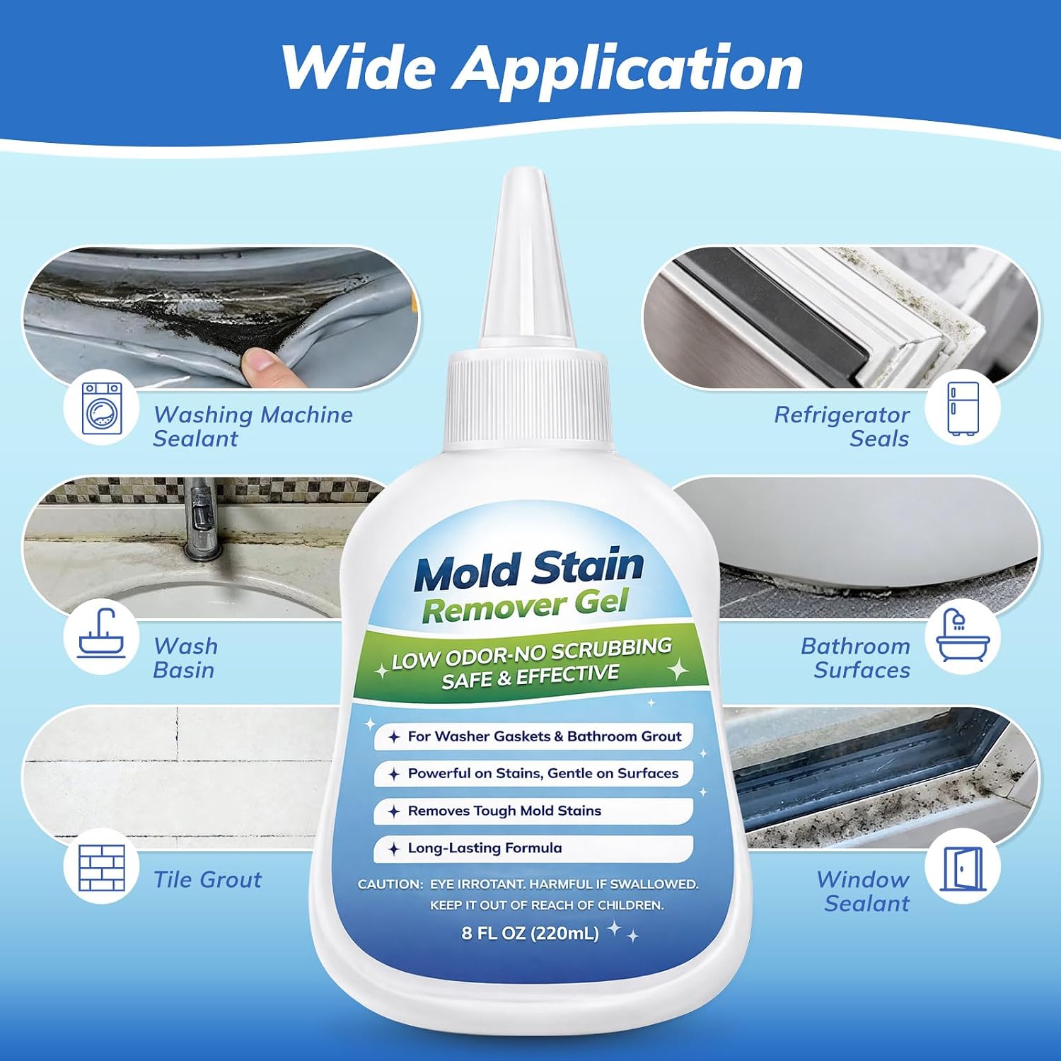 Detalle de ladoweir LADOWEIR-CMJ-01 Mold-Stain Remover Gel for Gaskets and Grout