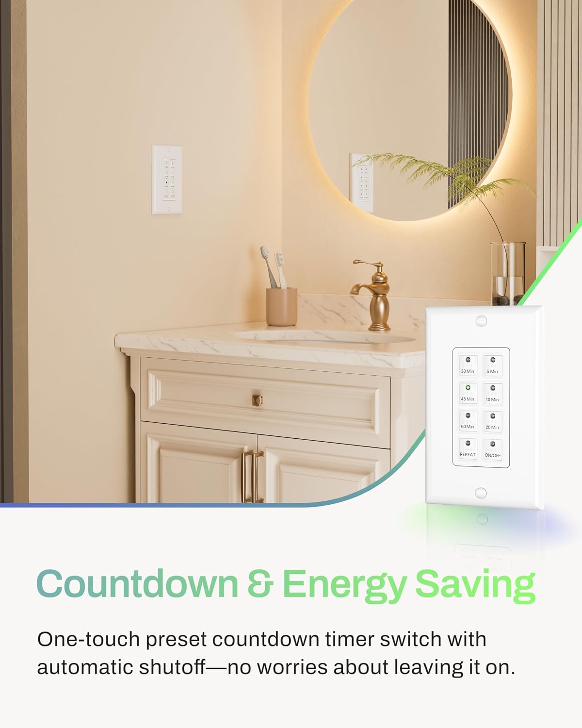 Detalle de BN-LINK Bathroom Fan Timer Switch 15A