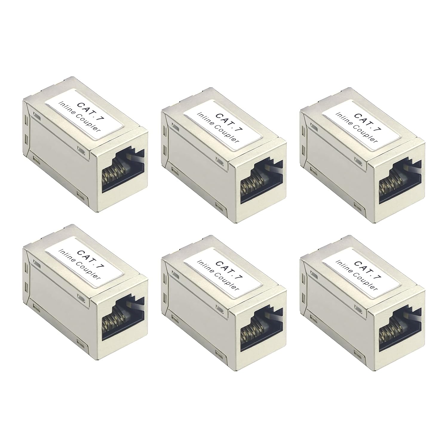 Detalle de VCELINK RJ45 Kupplung Cat7 (vergoldet) als LAN-Verlängerung für 10 Gbit/s – 6x geschirmt