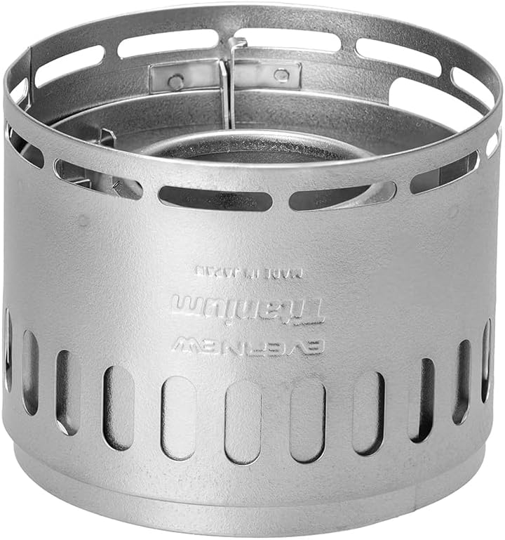 Detalle 2 de エバニュー Ti Mug pot 500 Stove set ECA538 チタン製ソロ用クッカー・アルコールストーブセット