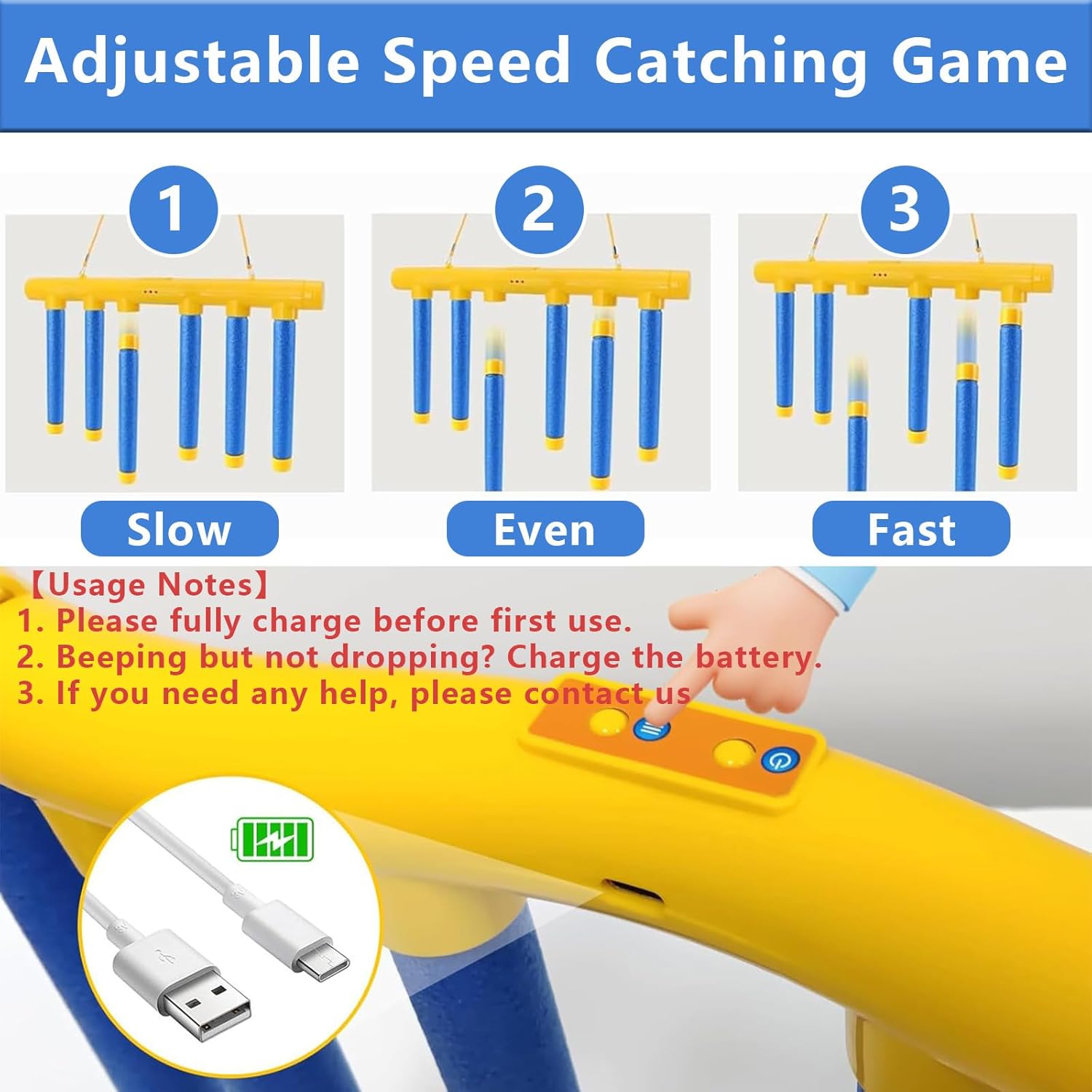 Detalle de Guopai Catching Sticks Game: Reaction Training Toy with Adjustable Speed
