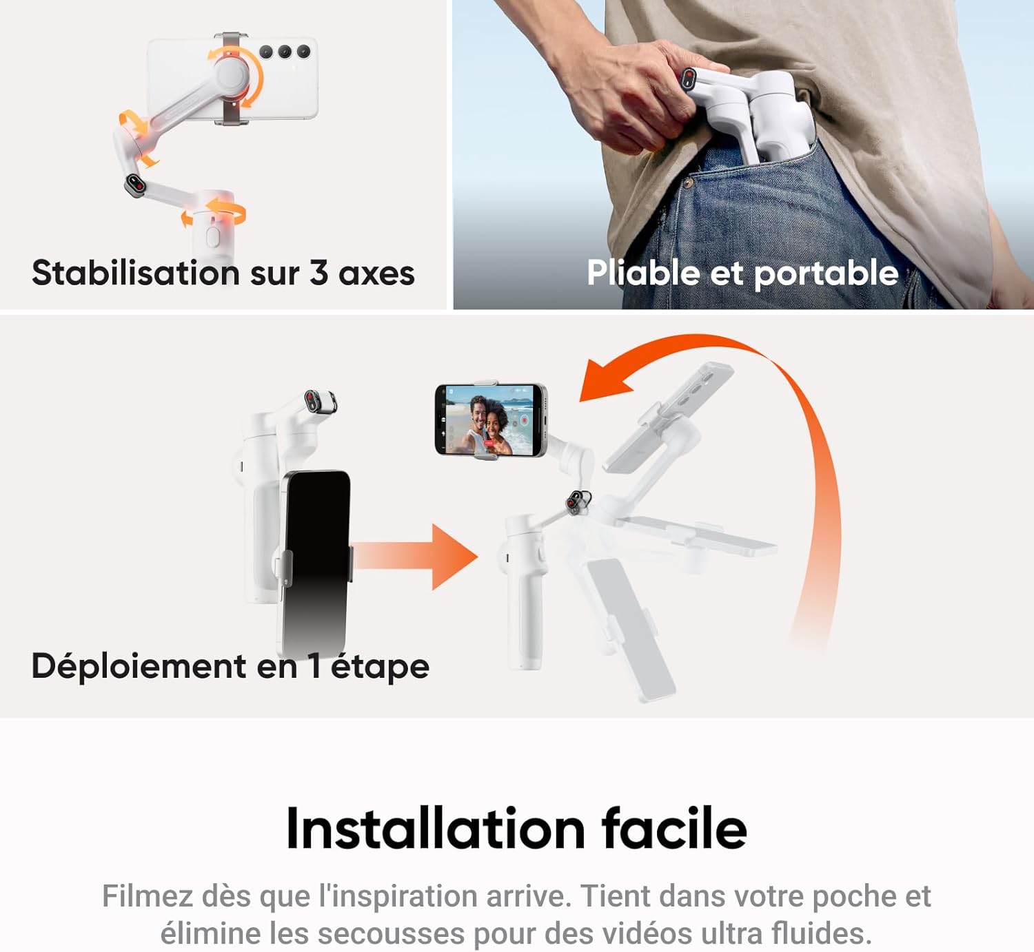 Thumbnail 4 de Insta360 Flow 2 Plus stabilisateur 15x