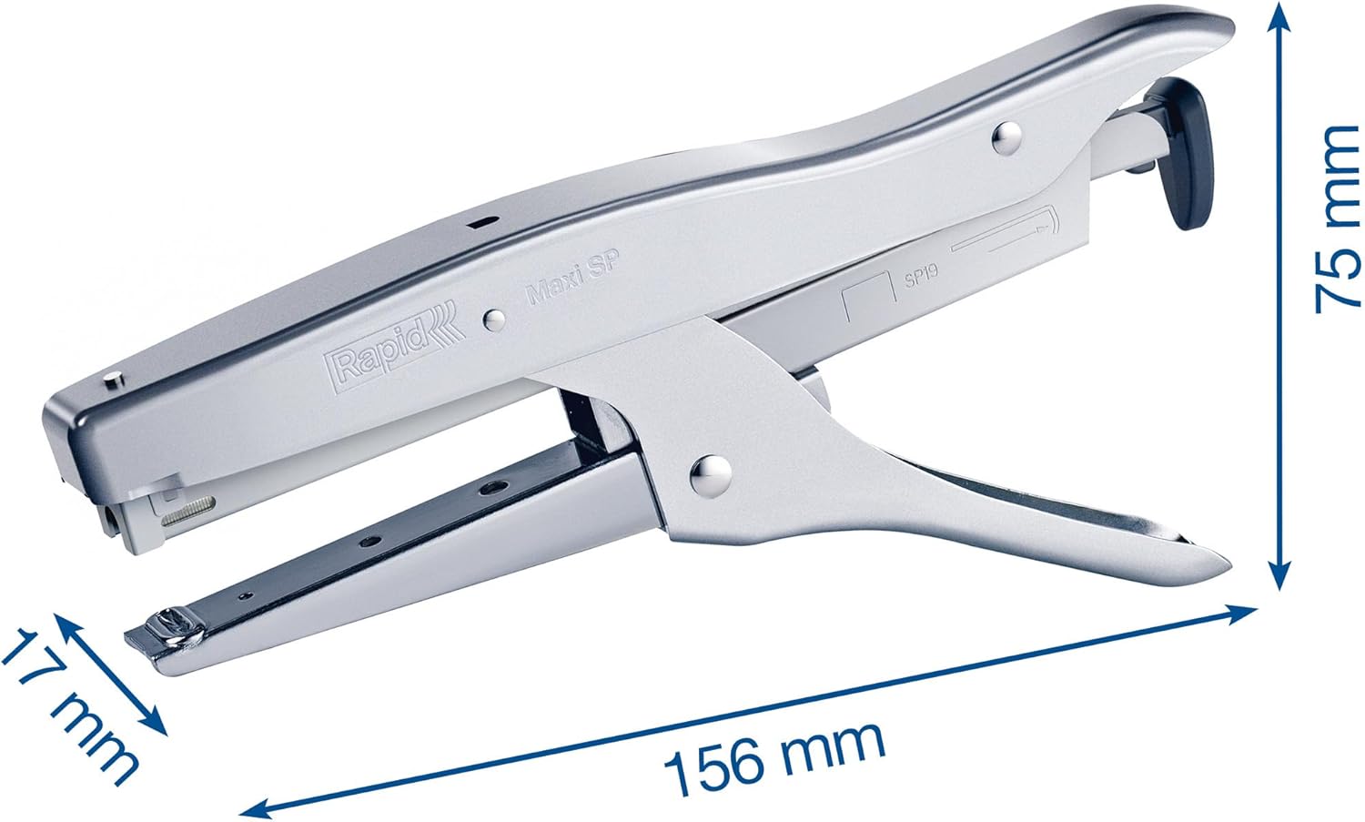 Detalle de Rapide et fiable: Pince agrafeuse Maxi SP Rapid – 20 feuilles, SP19/6, chrome mat