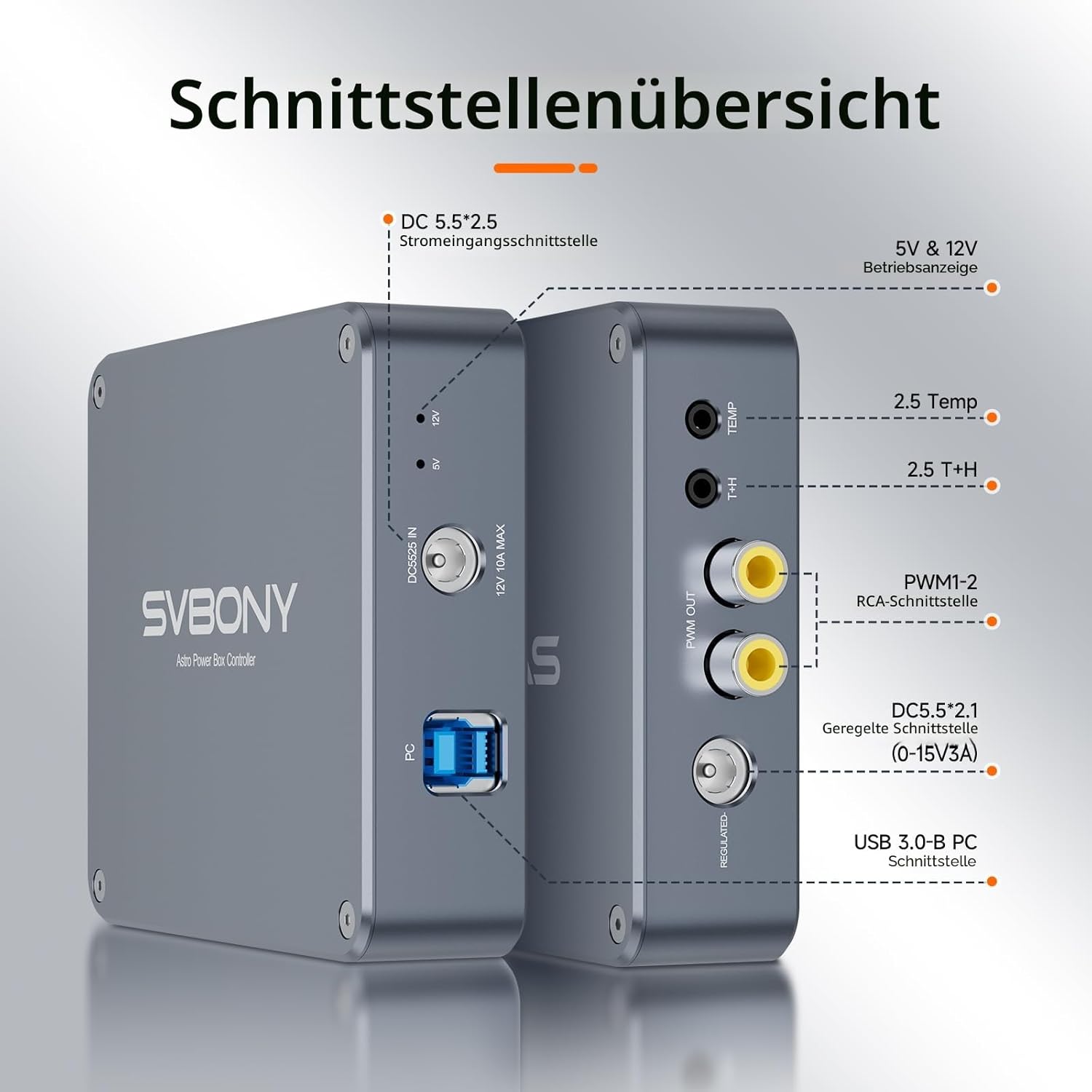 Detalle de Svbony SV241 PRO Power Management Box: All-in-One Stromversorgung für Deep-Sky-Astronomie