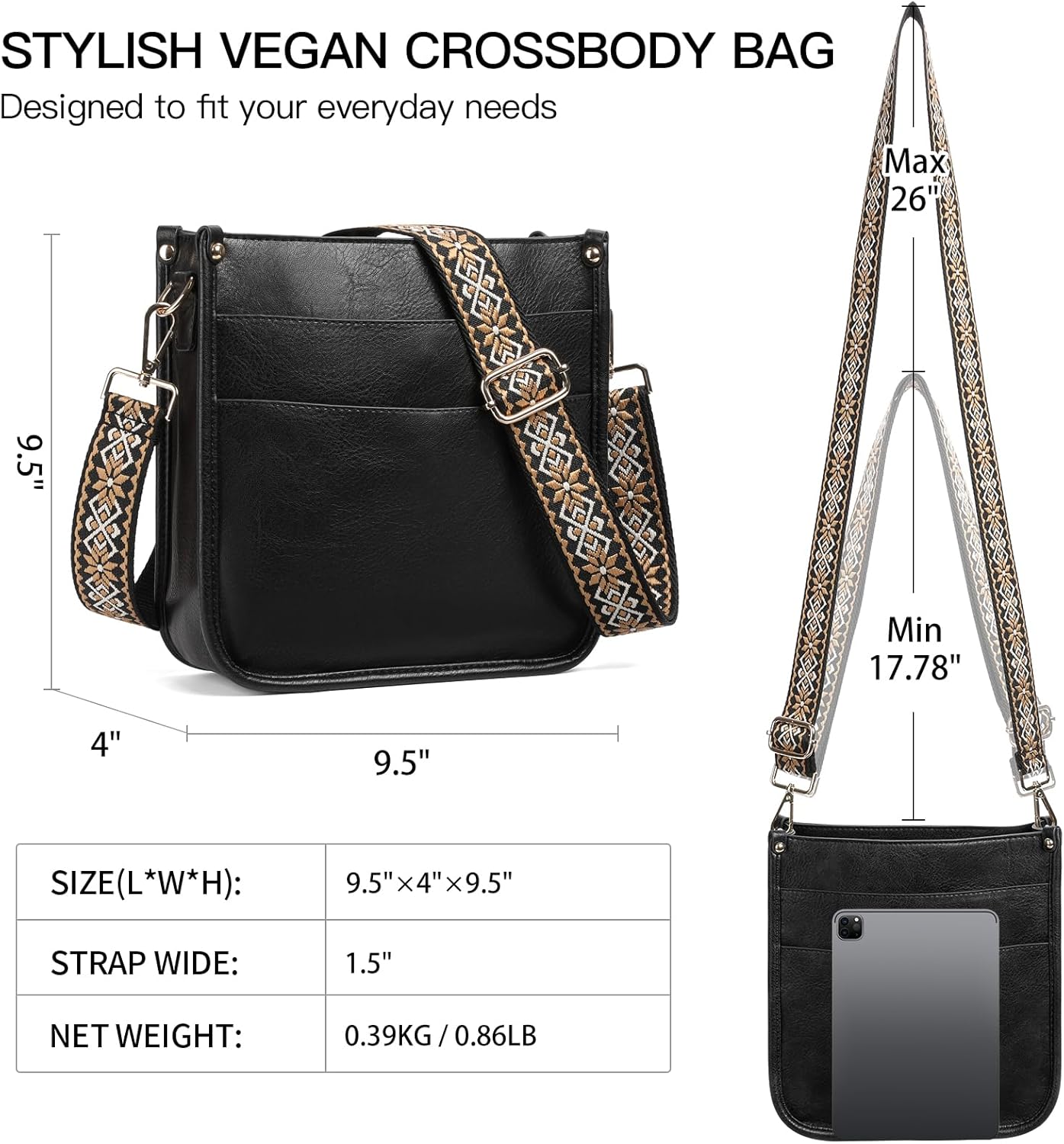 Thumbnail 4 de SENDEFN Crossbody Bags for Women: Vegan Leather Hobo with Wide Adjustable Strap