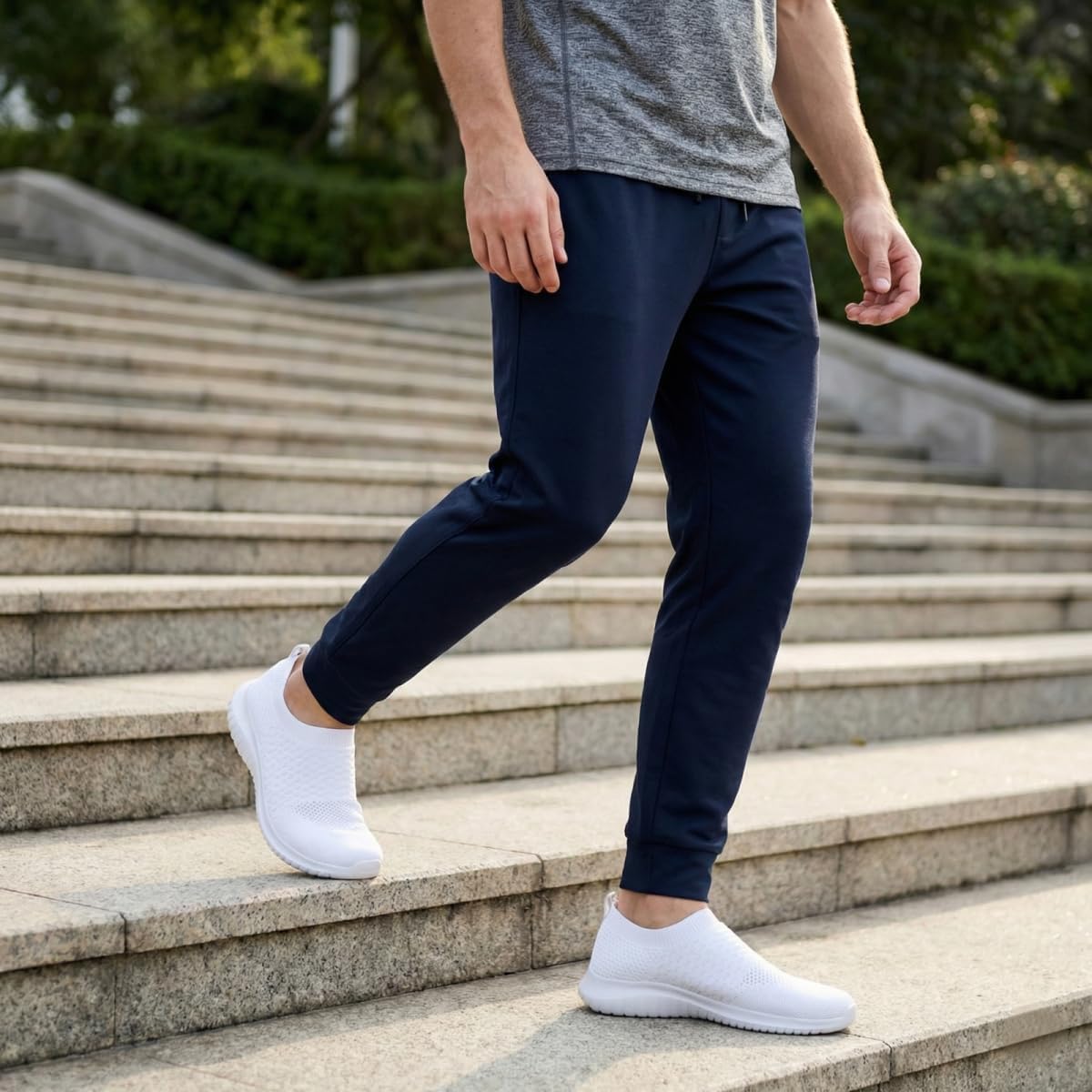 Detalle de TIOSEBON Men's Slip-On Trainers: Lightweight, Breathable Road Running Shoes