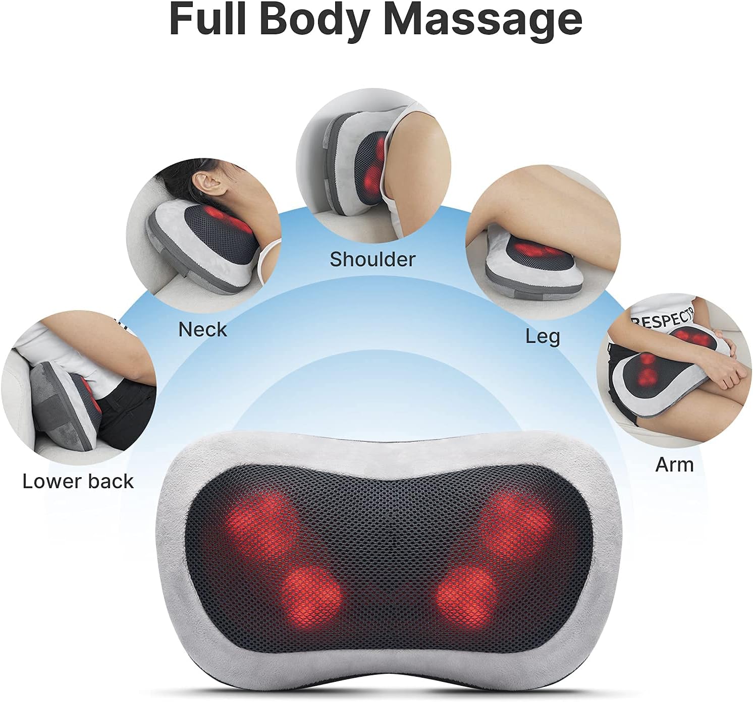 Thumbnail 3 de RENPHO Shiatsu Massagegerät mit Fernbedienung und Wärmefunktion – Massagekissen für Rücken & Nacken