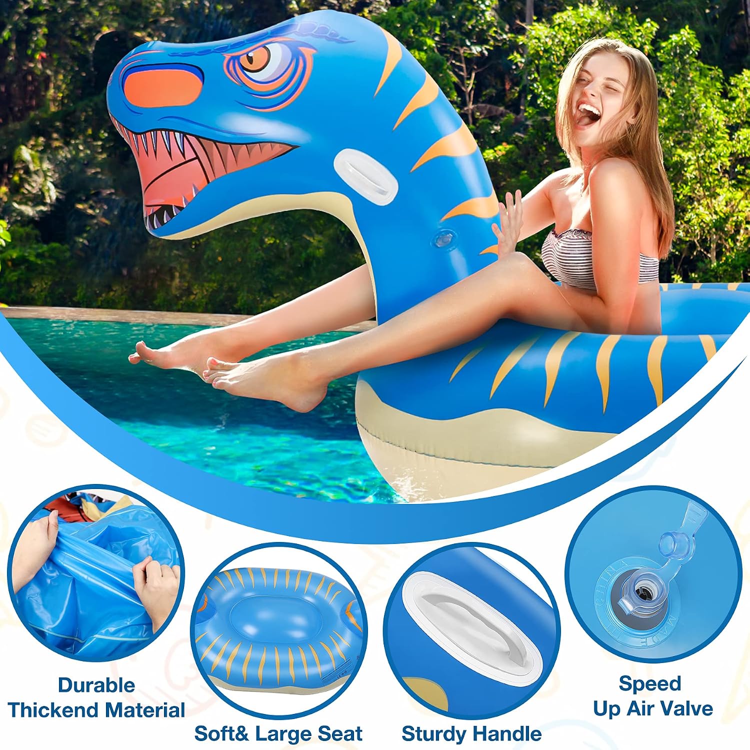 Thumbnail 1 de Jojoin Gigante Gonfiabile Dinosauro: 275×115×100 cm per piscina e spiaggia, robusto e facile da gonfiare