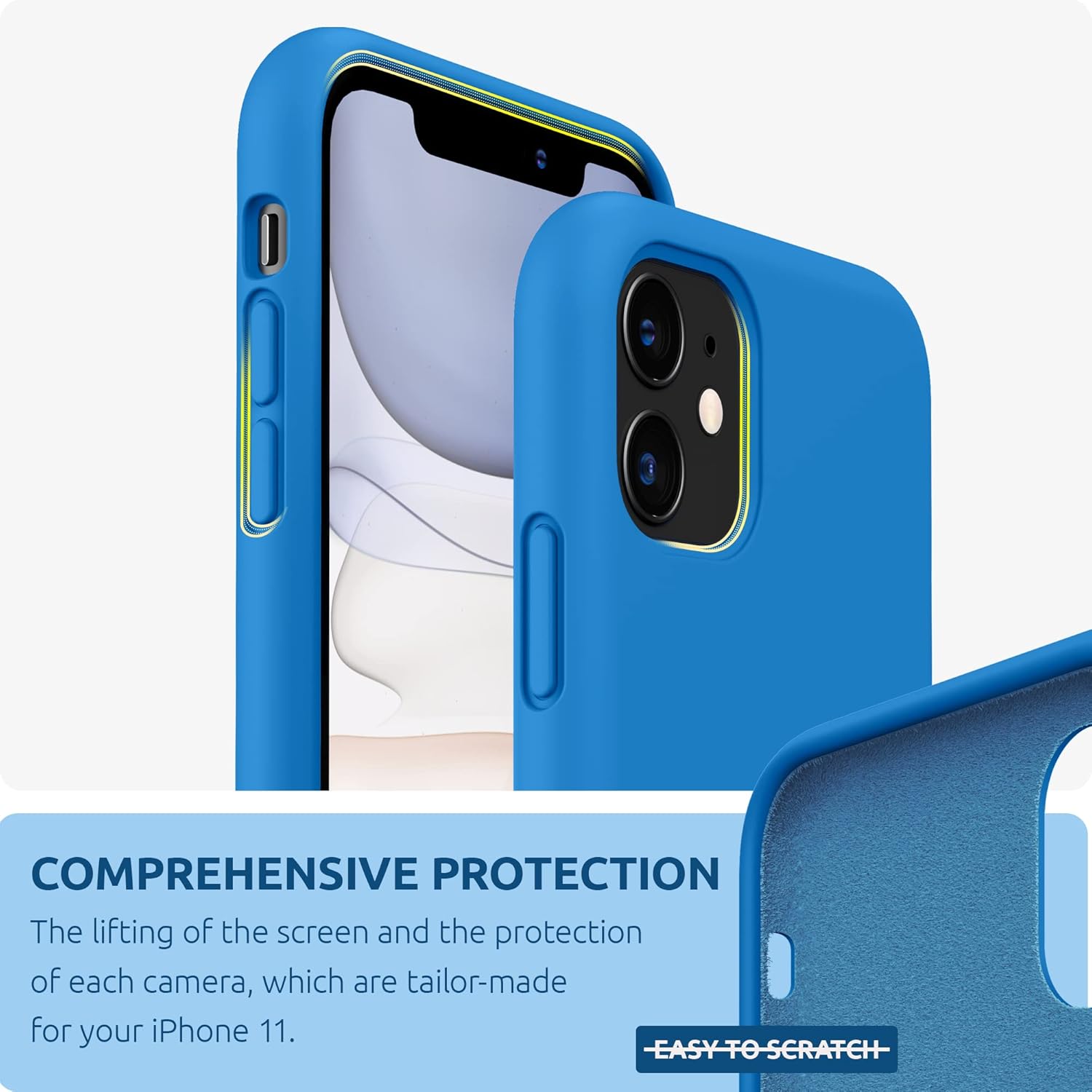 Detalle de SURPHY Liquid Silicone Case for iPhone 11 (6.1') – Surf Blue