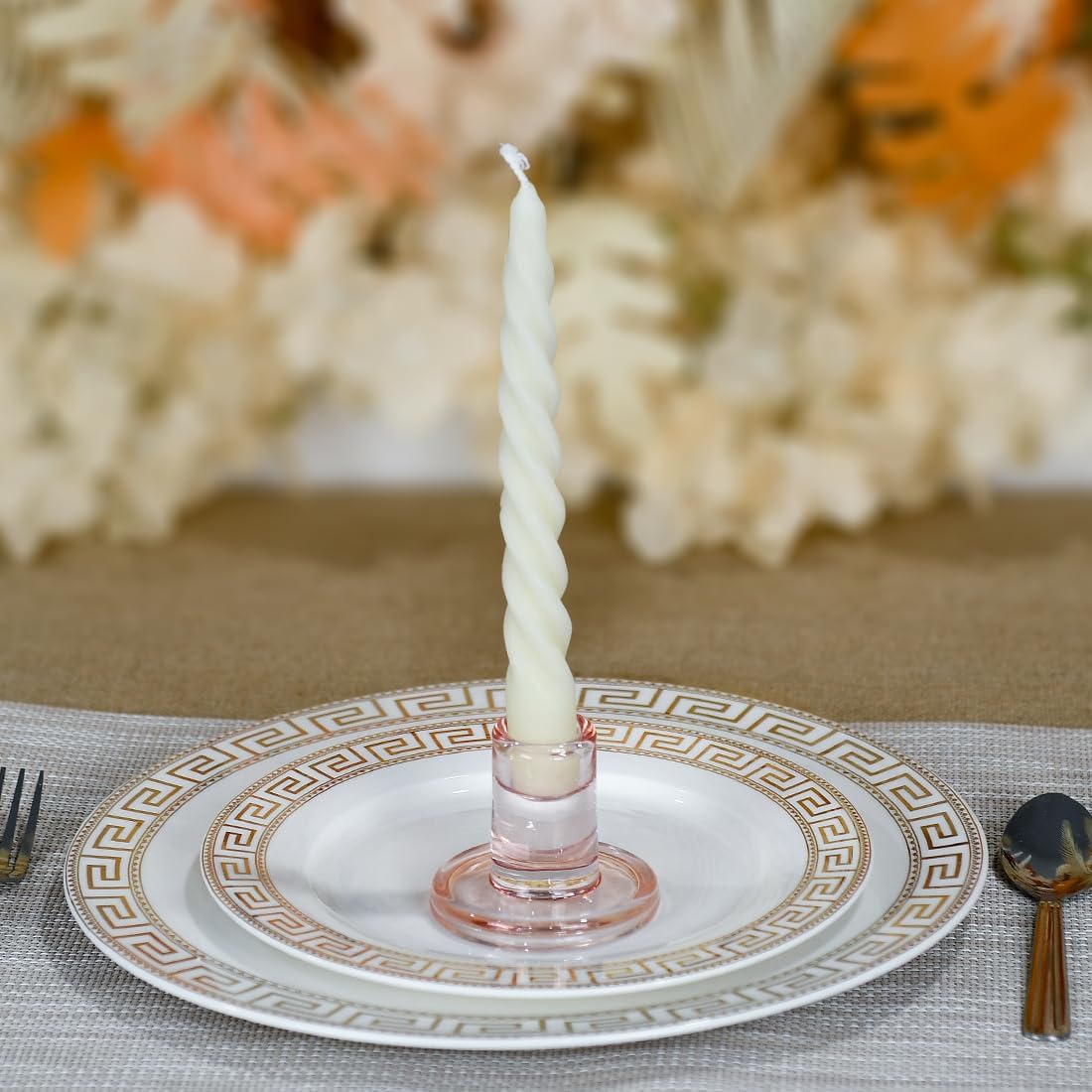 Thumbnail 2 de TELOSMA Pink Glass Candle Holders 6PCS 0.85in