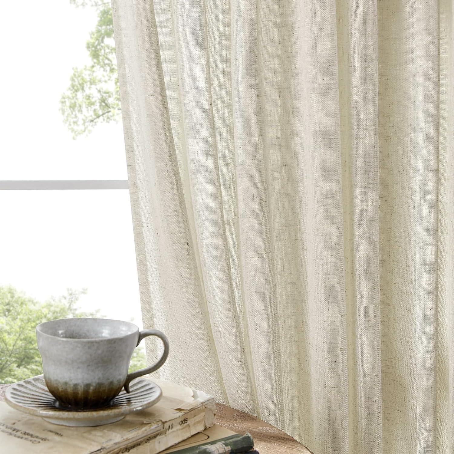 Detalle 2 de Joydeco Linen Curtains 84-Inch