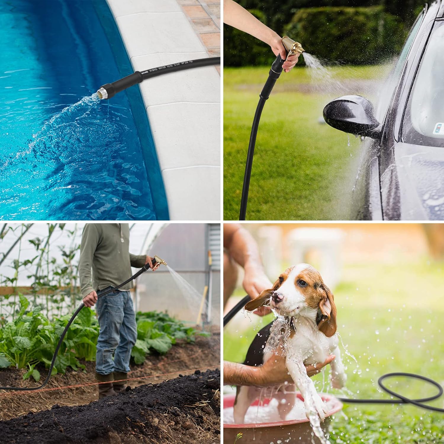 Thumbnail 6 de DEWENWILS 75 ft Hybrid Garden Hose with Swivel Handle — Heavy Duty, Lightweight & Drinking-Water Safe