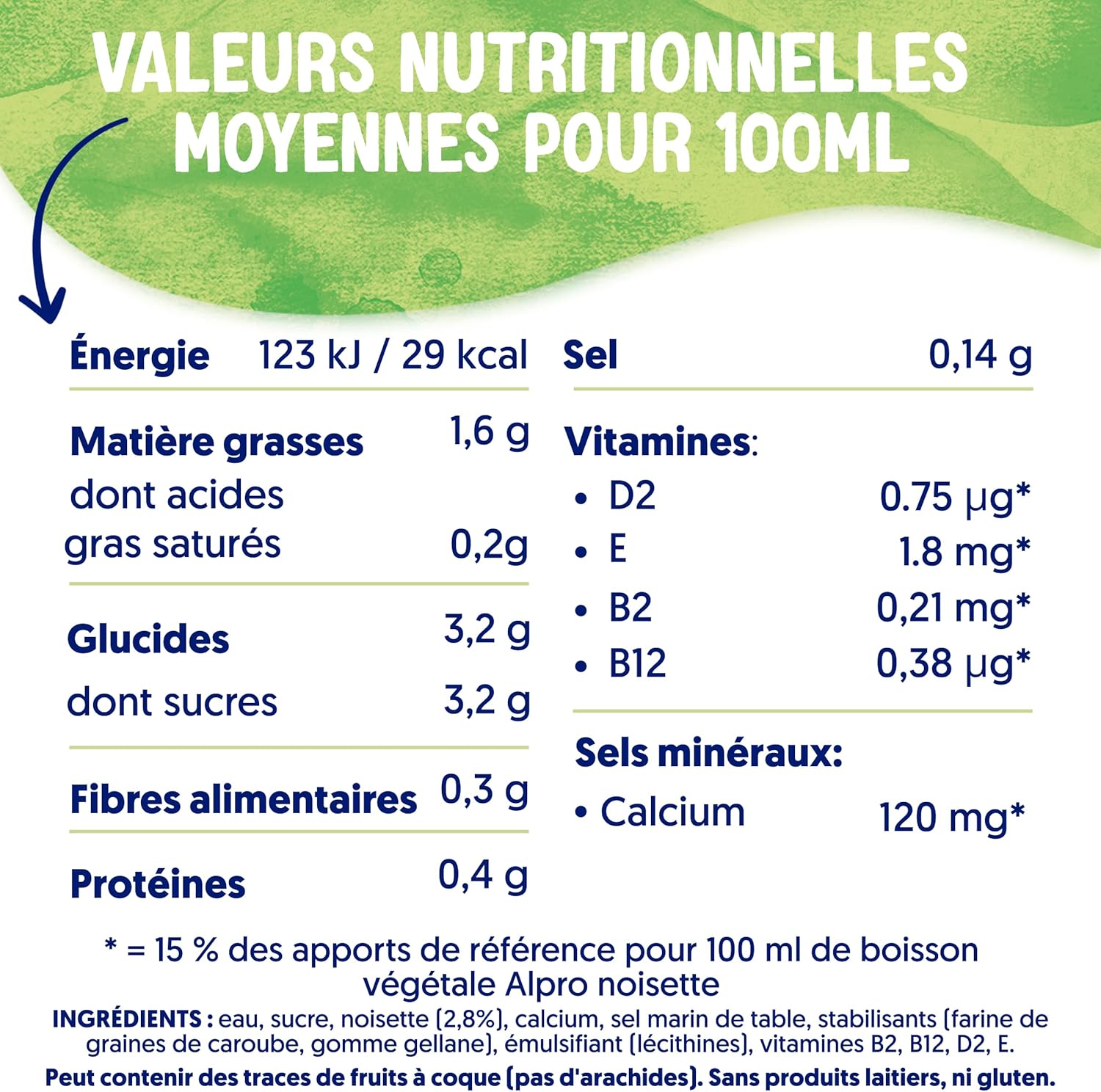 Detalle de Alpro Boisson Végétale Noisette 1L – Lot de 8x1L