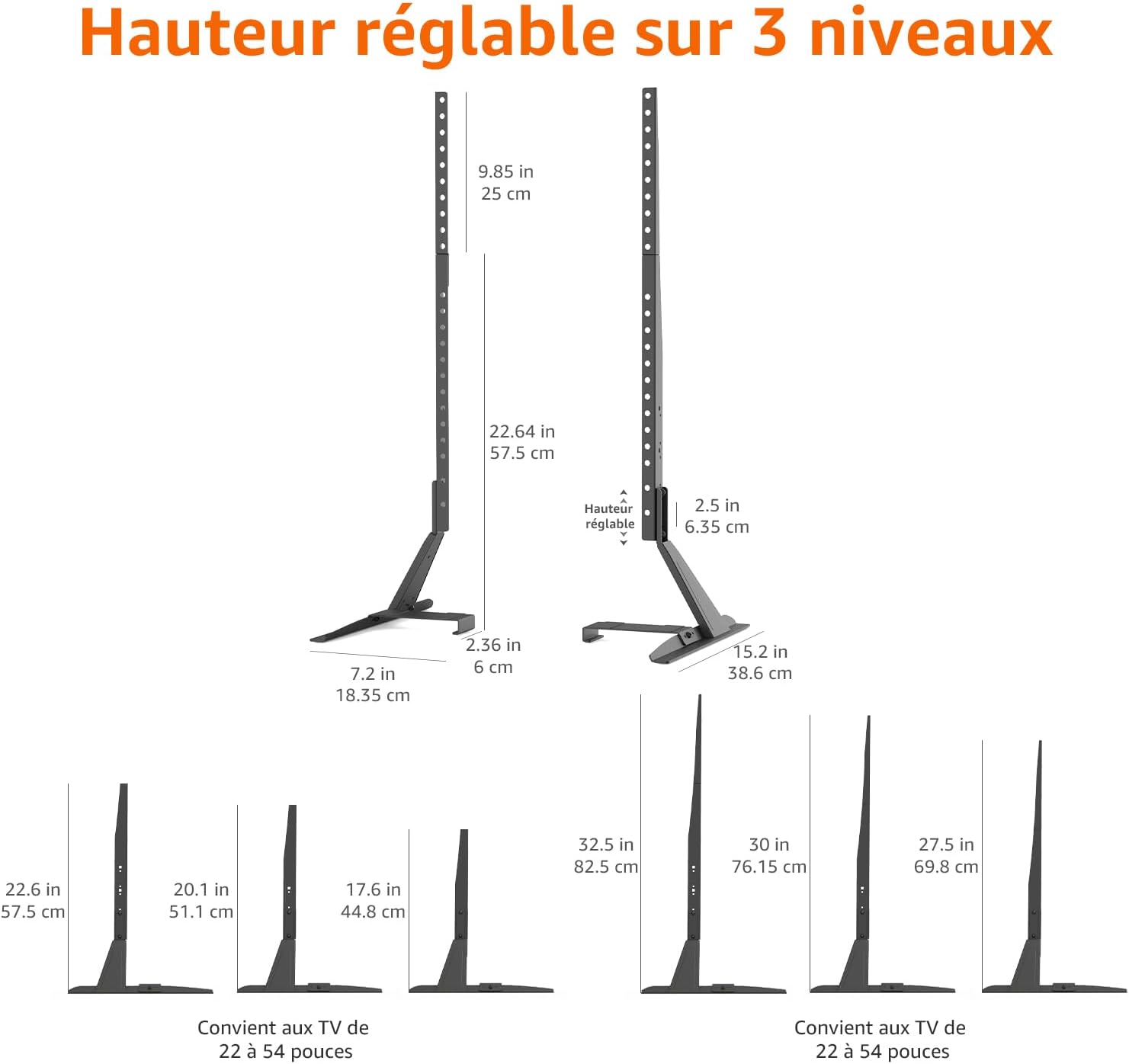 Detalle 2 de Amazon Basics support TV VESA jusqu’à 800 x 400