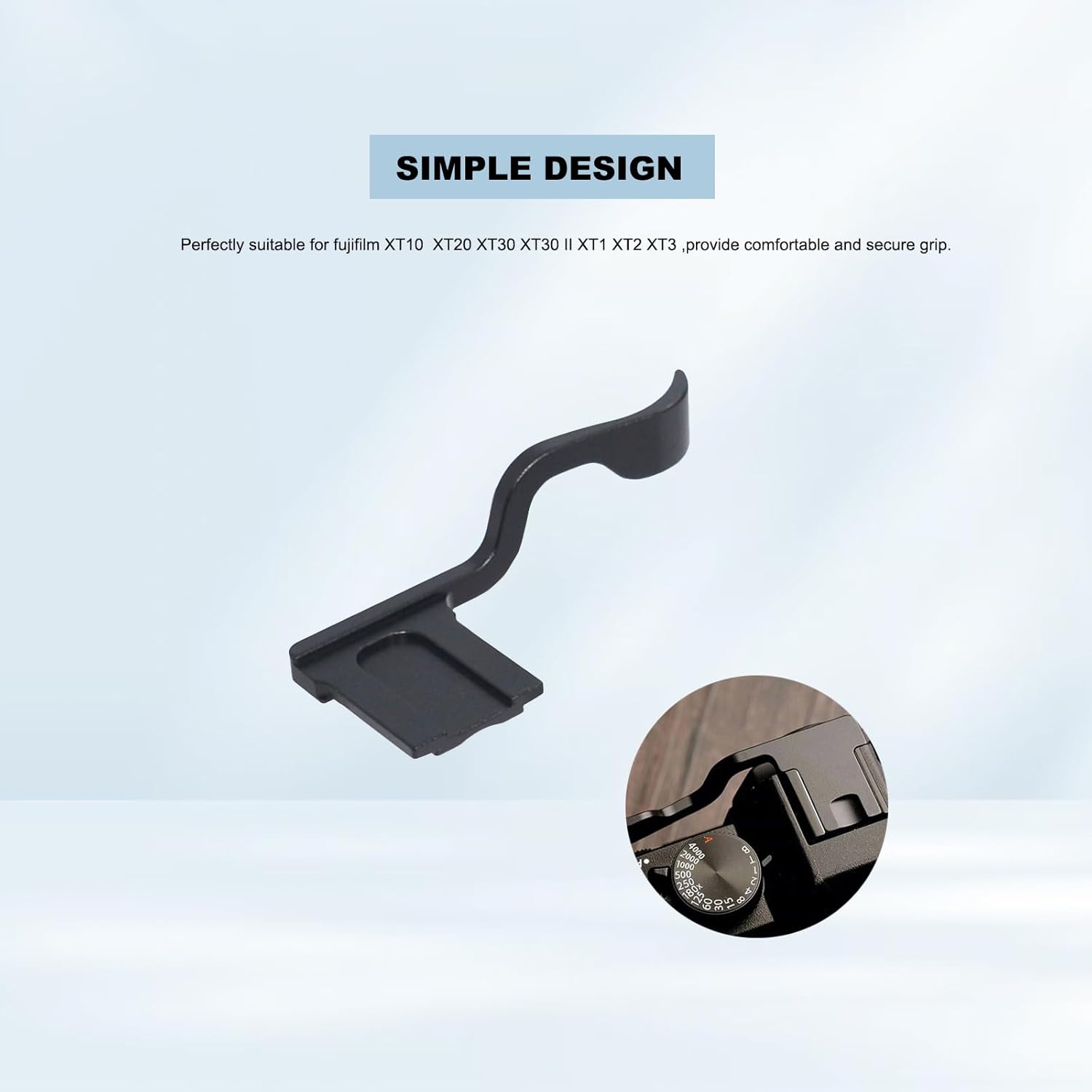 Detalle de Thumb Grip for Fujifilm XT10/XT20/XT30/XT30 II/XT1/XT2/XT3 – CNC Aluminium Thumb Up Rest