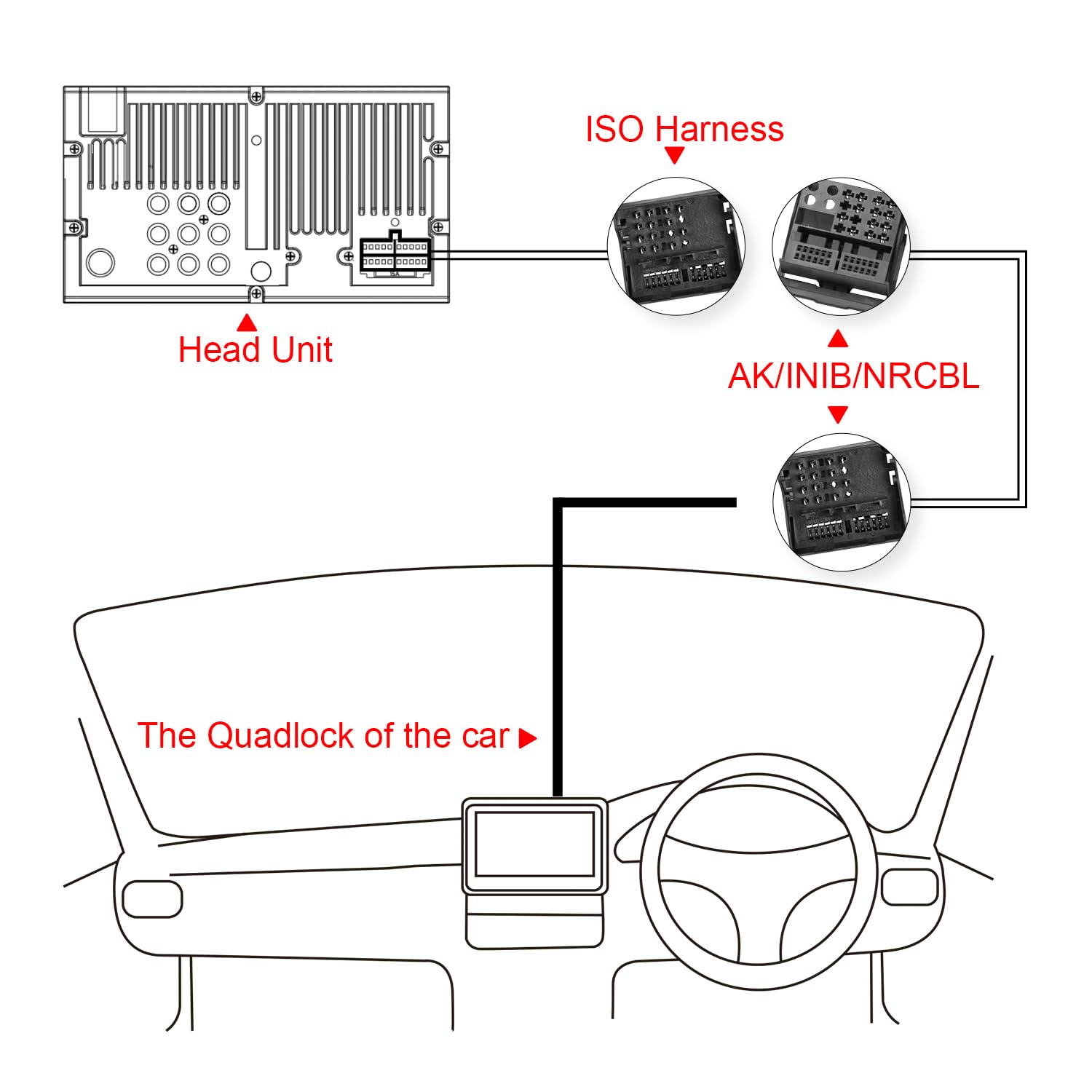 Detalle 2 de XTRONS Car ISO Harness Adapter Cable for Audi A3 A4