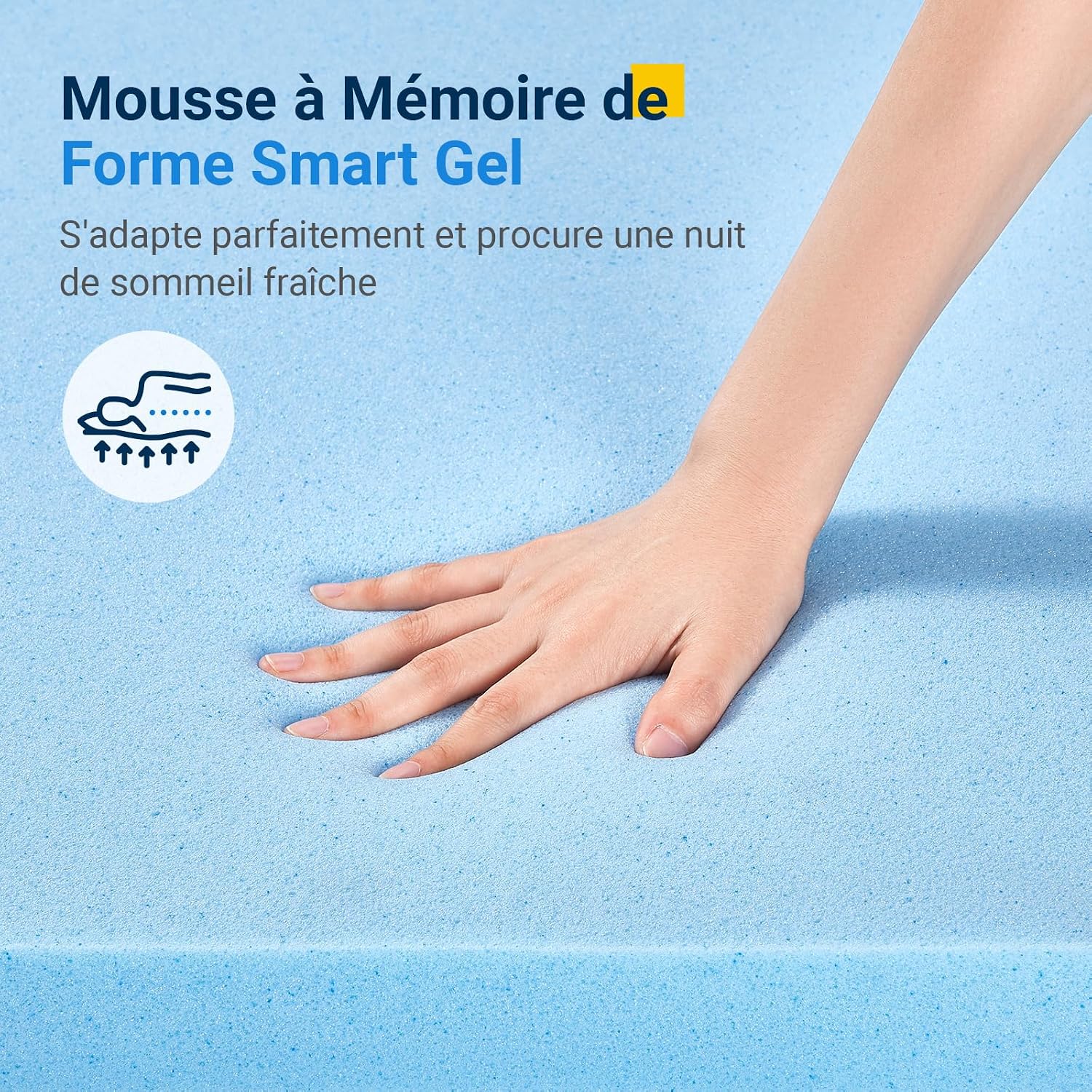 Detalle de Avenco Matelas 140x190 – Mousse mémoire de forme en gel, 18 cm, bambou, certifié CertiPUR-US et OEKO-TEX