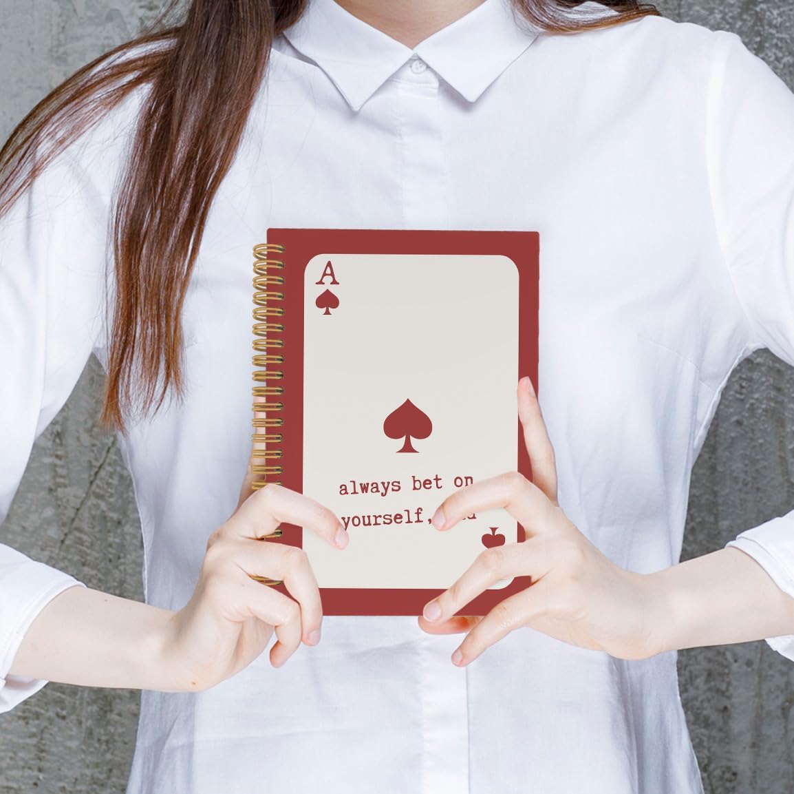 Detalle 2 de laveliabel Red Preppy Spiral Notebook, 5.5 x 8.3 Inches, Hardcover