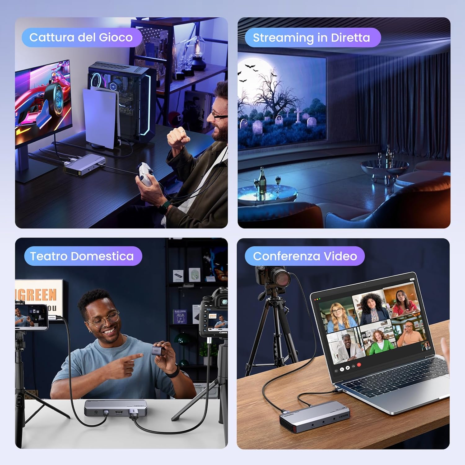 Thumbnail 4 de UGREEN Scheda di acquisizione video HDMI USB 3.0 4K60Hz / 2K144Hz con HDR, VRR e audio per microfono e cuffie