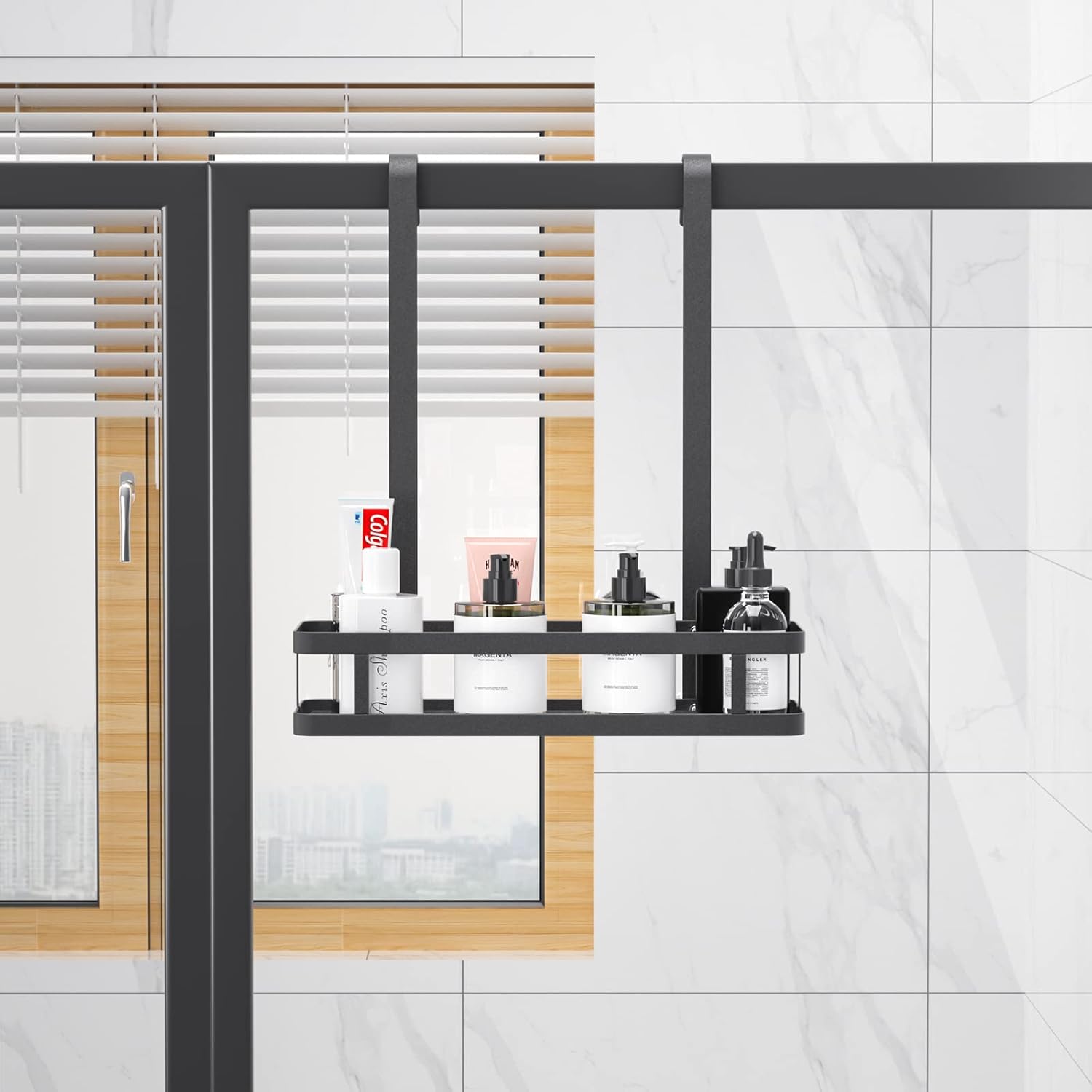 Thumbnail 3 de Bestdon Duschregal/Hängeregal in Schwarz (ohne Bohren) für die Duschwand, 34,5 × 12 × 40 cm