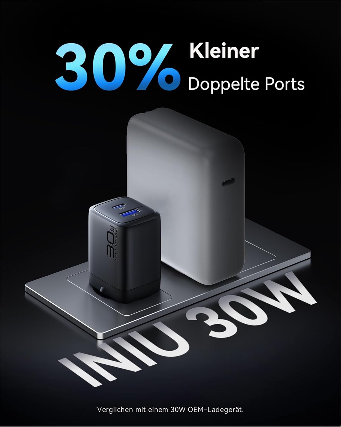 Thumbnail 4 de INIU 30W USB-C Ladegerät (2er-Set) mit GaN & Kabel – für gleichzeitiges Laden von zwei Geräten