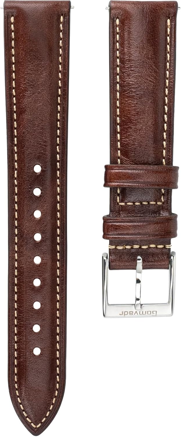 Detalle de Gomvadr Quick Release Leder-Uhrenarmband – Zweifarbiges, öl-gegerbtes Lederband 18–22 mm