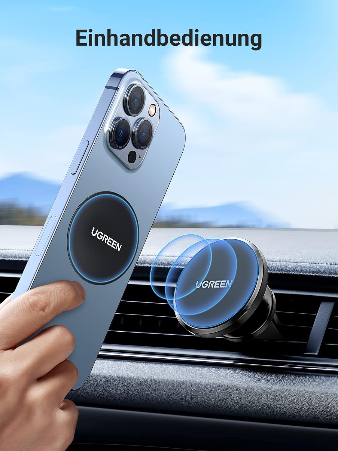 Thumbnail 4 de UGREEN Handyhalterung Auto Magnet Lüftung 360° – Magnetische KFZ-Halterung mit 28 mm Clip, kompatibel mit iPhone, Galaxy und mehr