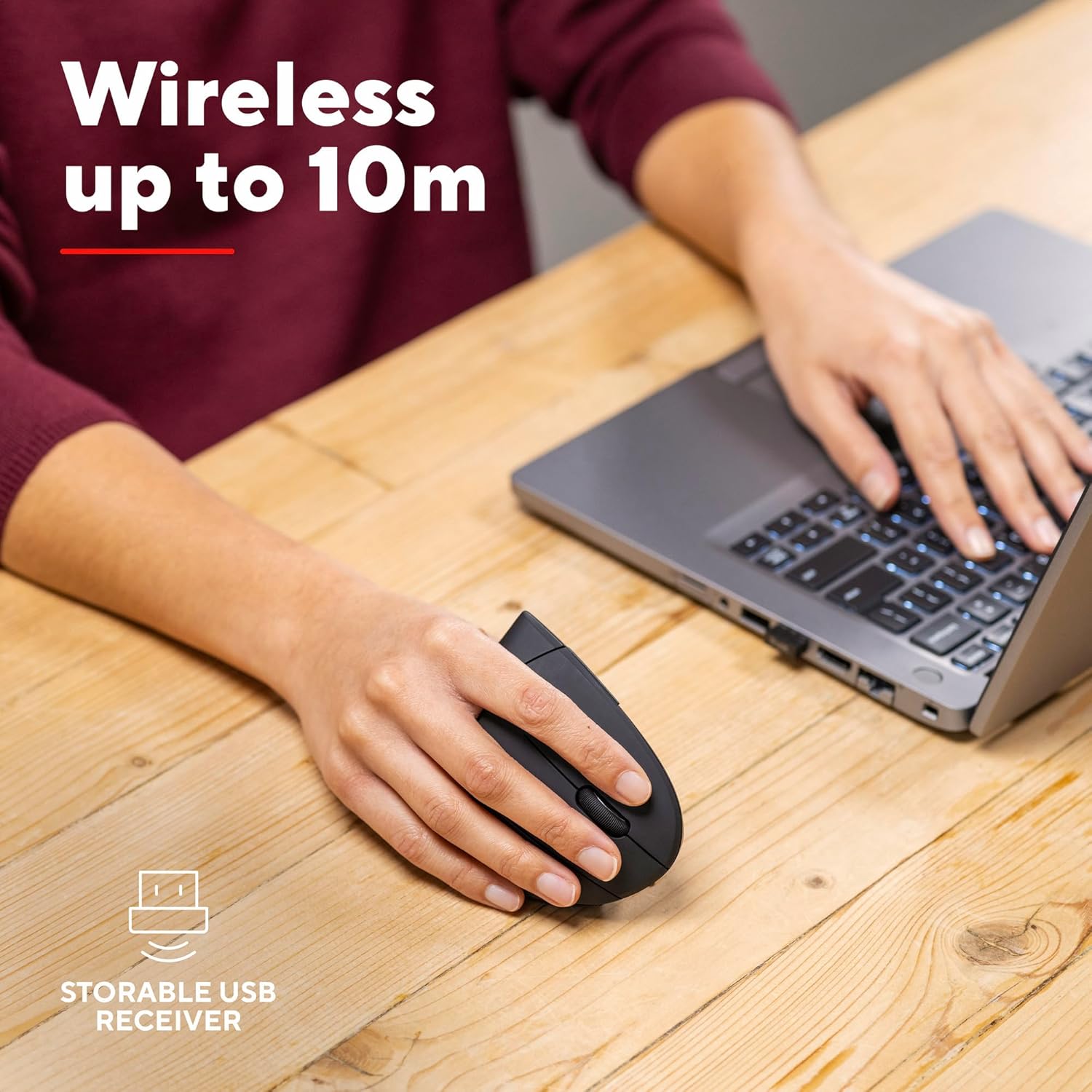 Thumbnail 3 de Trust Verto Wireless Ergonomic Mouse 800-1600 DPI