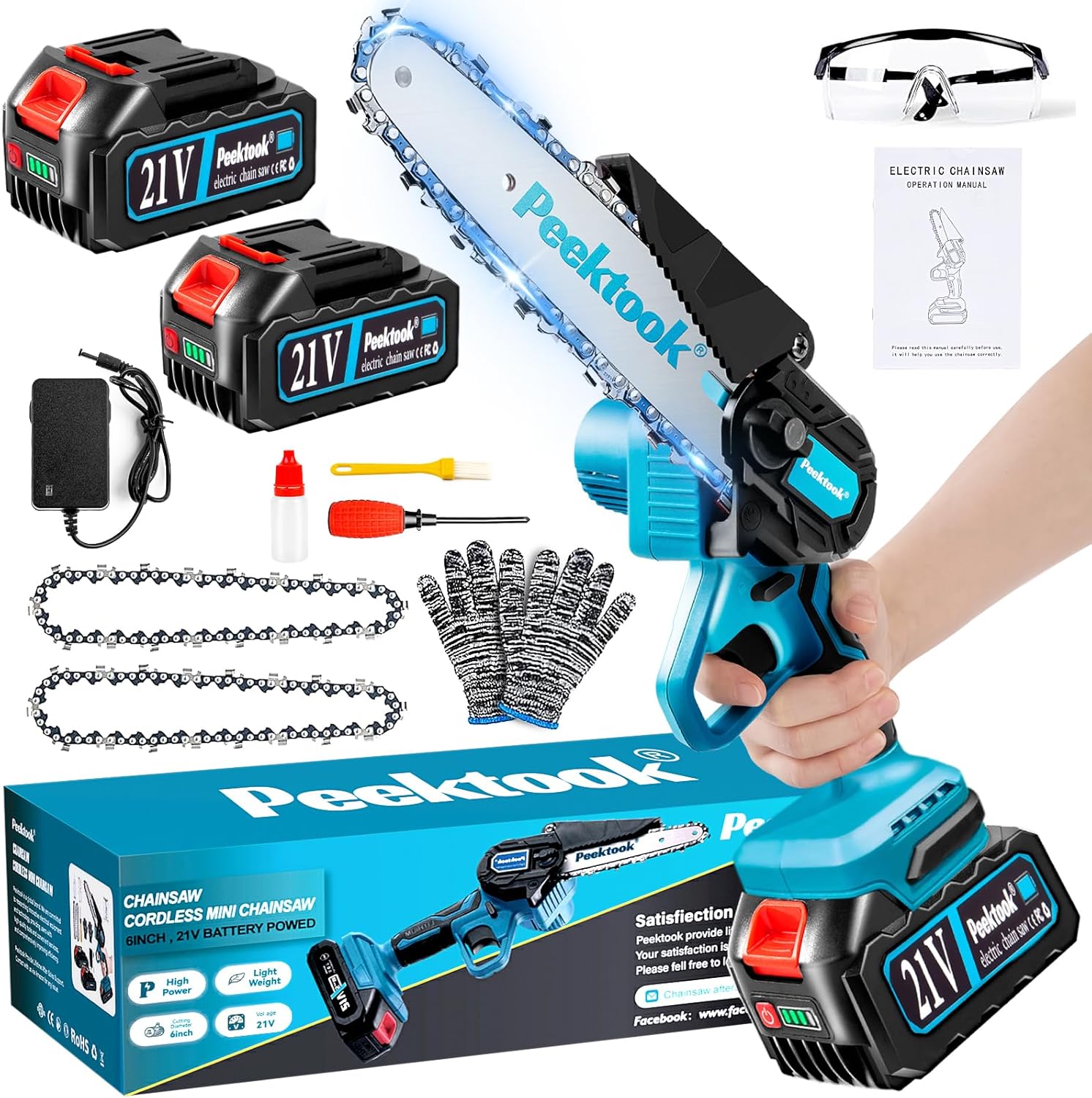 Thumbnail 6 de Mini Chainsaw 6in brushless cordless, 2 batteries