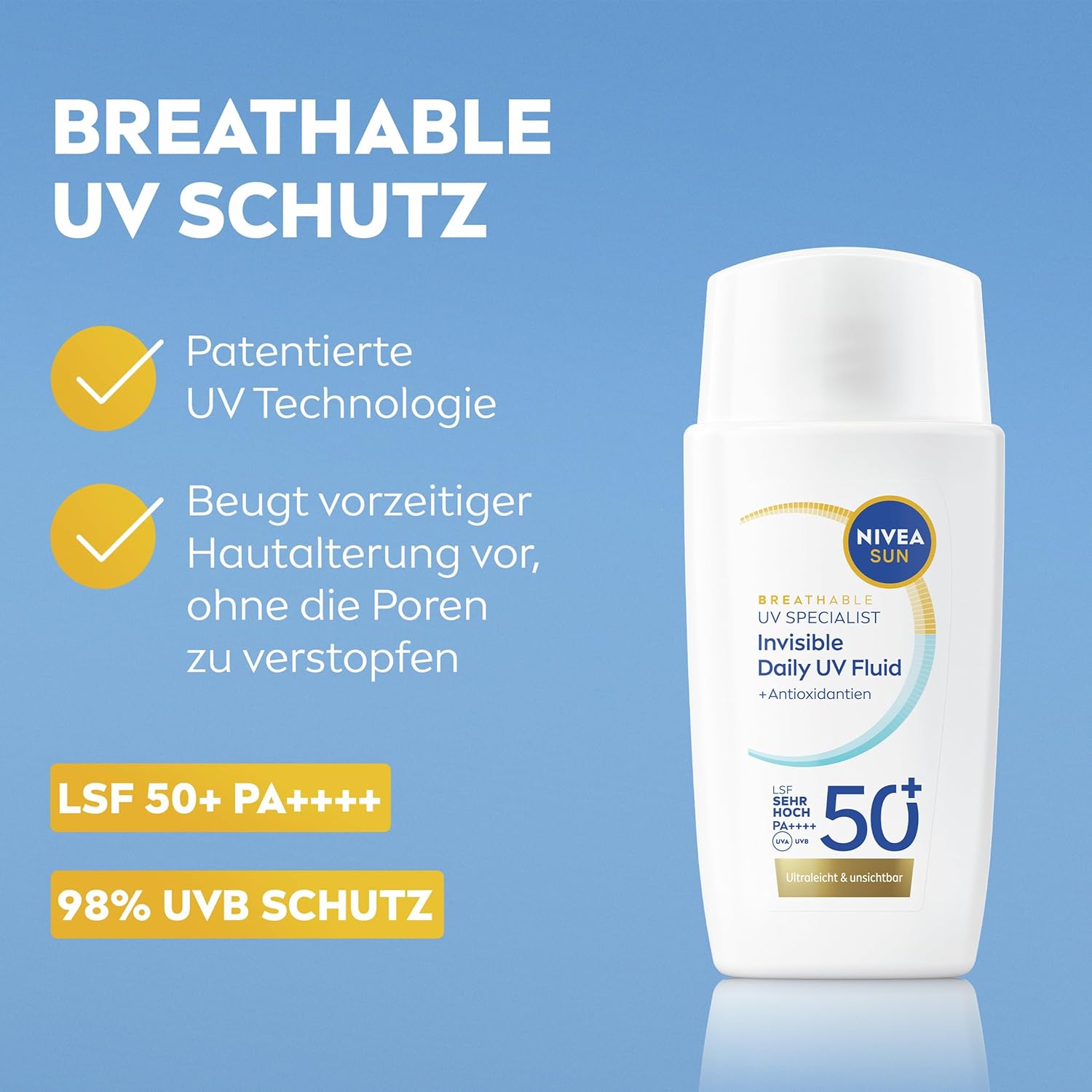 Thumbnail 1 de NIVEA SUN UV Face Experte Invisible Daily UV-Fluid LSF 50+ (40 ml) – nicht fettende Sonnenschutz-Creme für das Gesicht