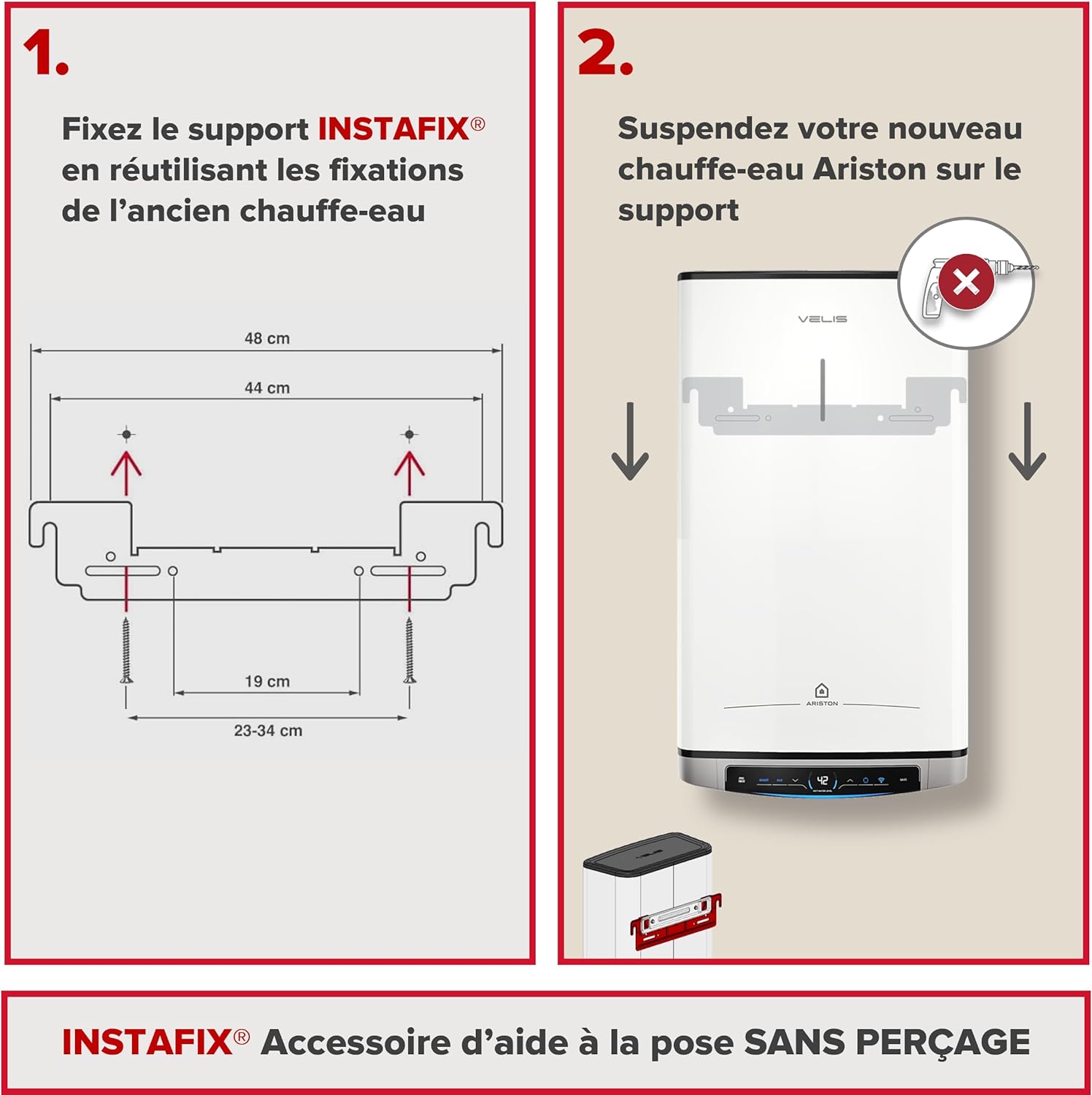 Detalle de Ariston INSTAFIX supporto universale per scaldabagno 50-100 l