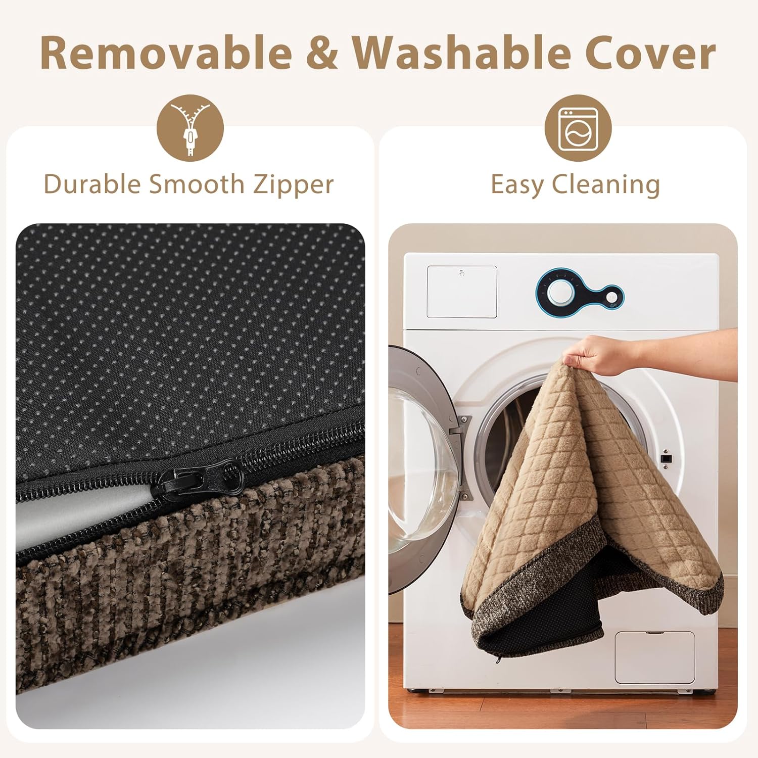 Thumbnail 6 de JOEJOY Orthopedic Dog Bed (Medium) – Washable, Egg-Crate Memory Foam 74×46×7.5cm