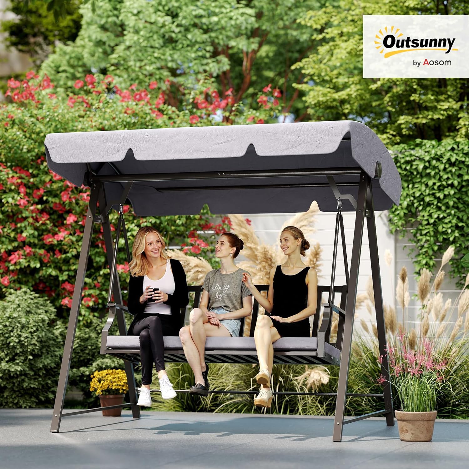 Detalle 2 de Outsunny Columpio 3 plazas 360 kg