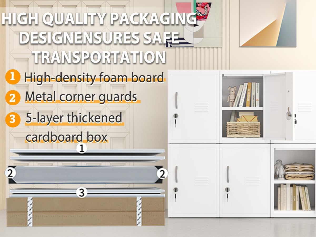 Thumbnail 6 de PAOFIN Small Cabinet-White Metal Storage Cabinet, Lockable with Adjustable Shelf