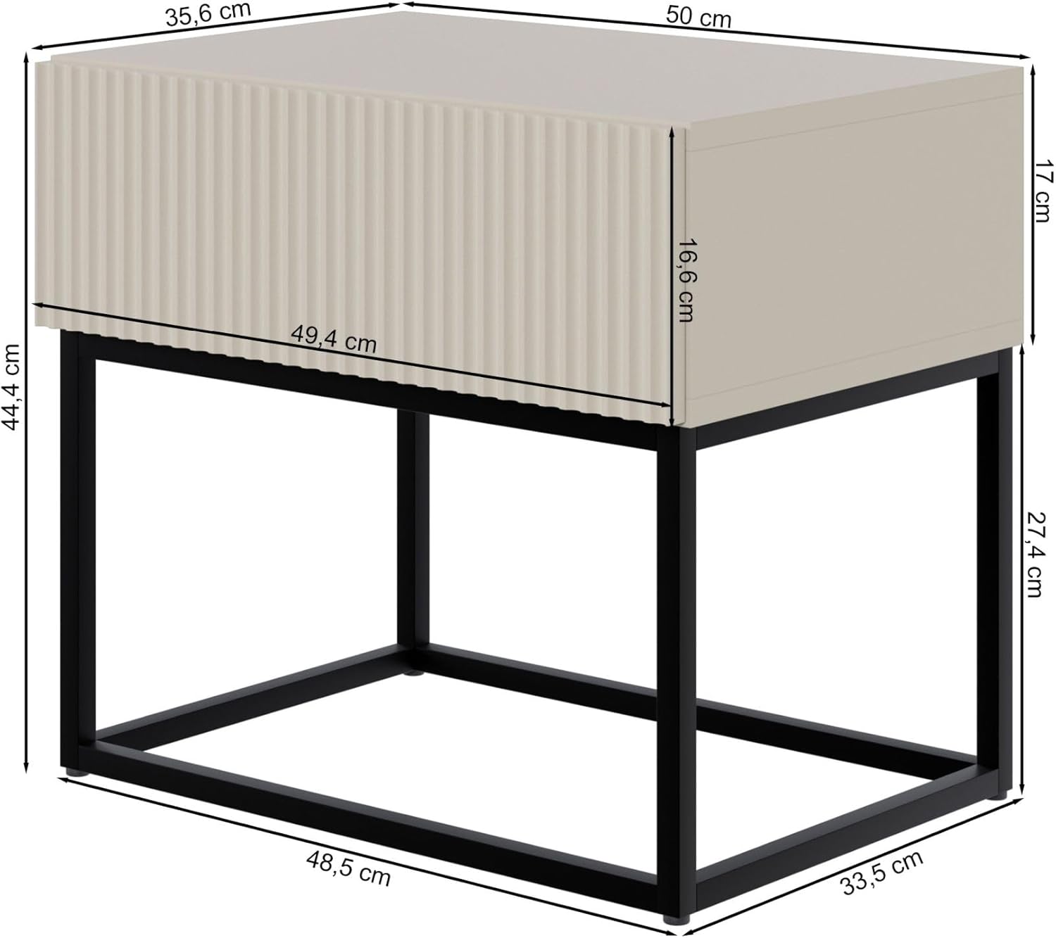 Thumbnail 2 de Veldio Nachttisch Beistellschrank 44 cm