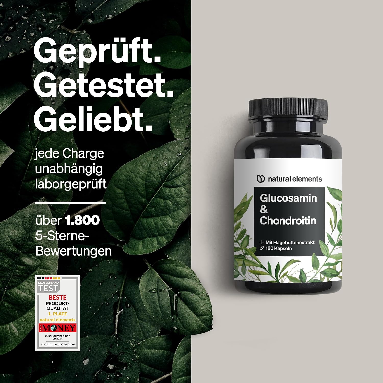 Detalle 2 de natural elements Glucosamin & Chondroitin 180 Kapseln – Gelenkformel