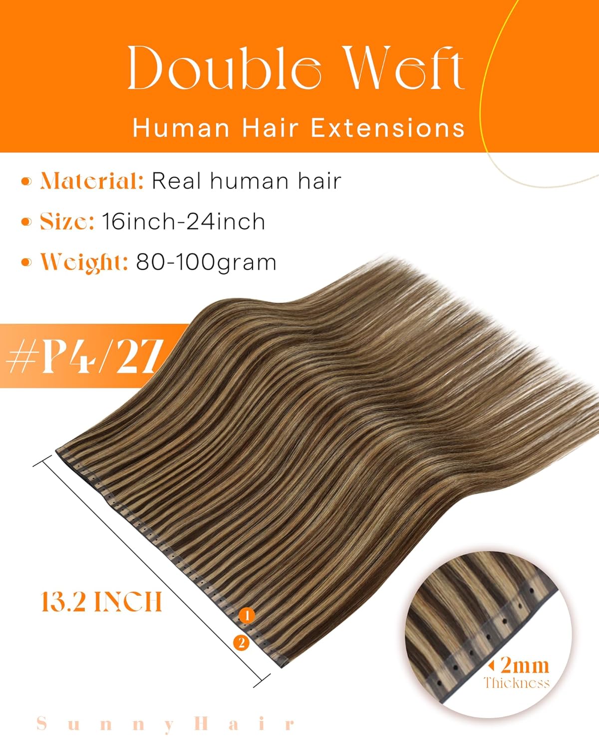 Thumbnail 1 de Sunny Hair 24 Inch Seamless Butterfly Weft Hair Extensions
