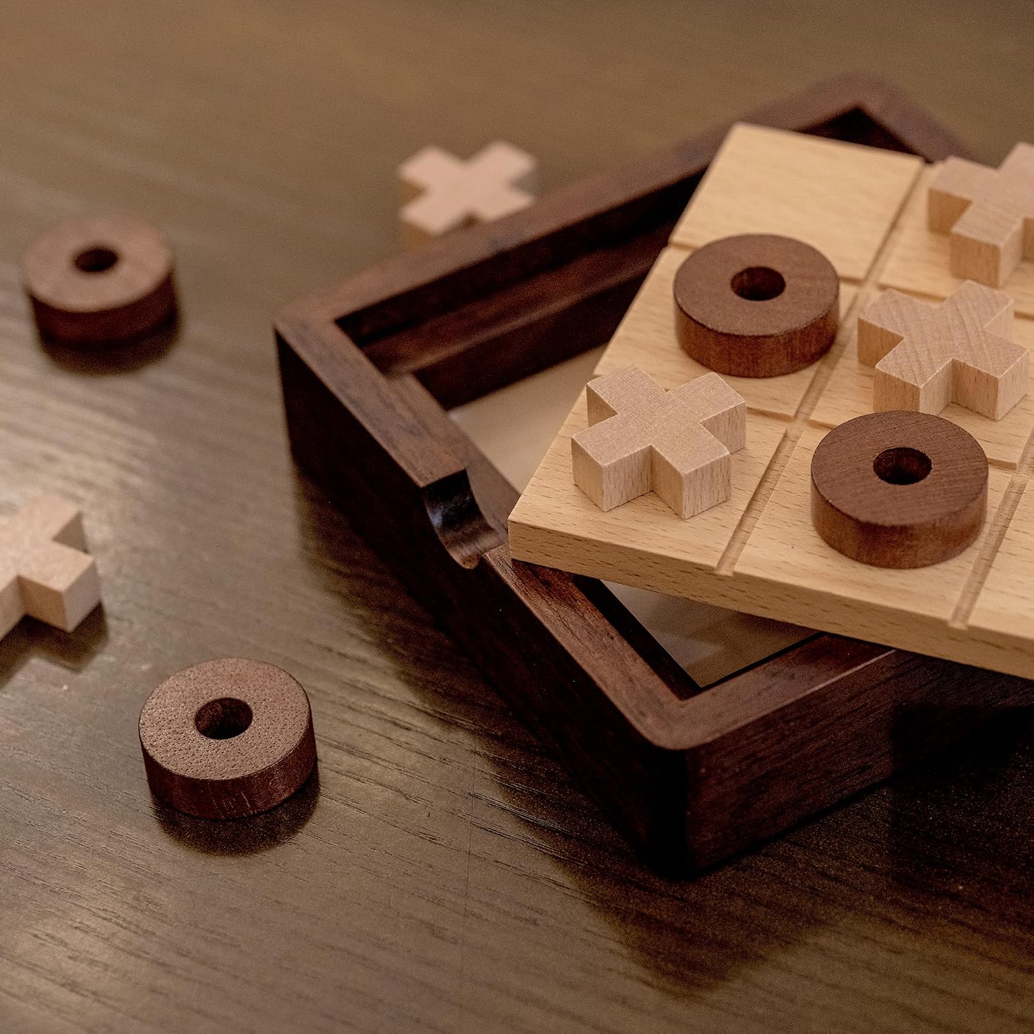 Thumbnail 1 de Lingle 5.5" Wooden Tic Tac Toe game 🎲
