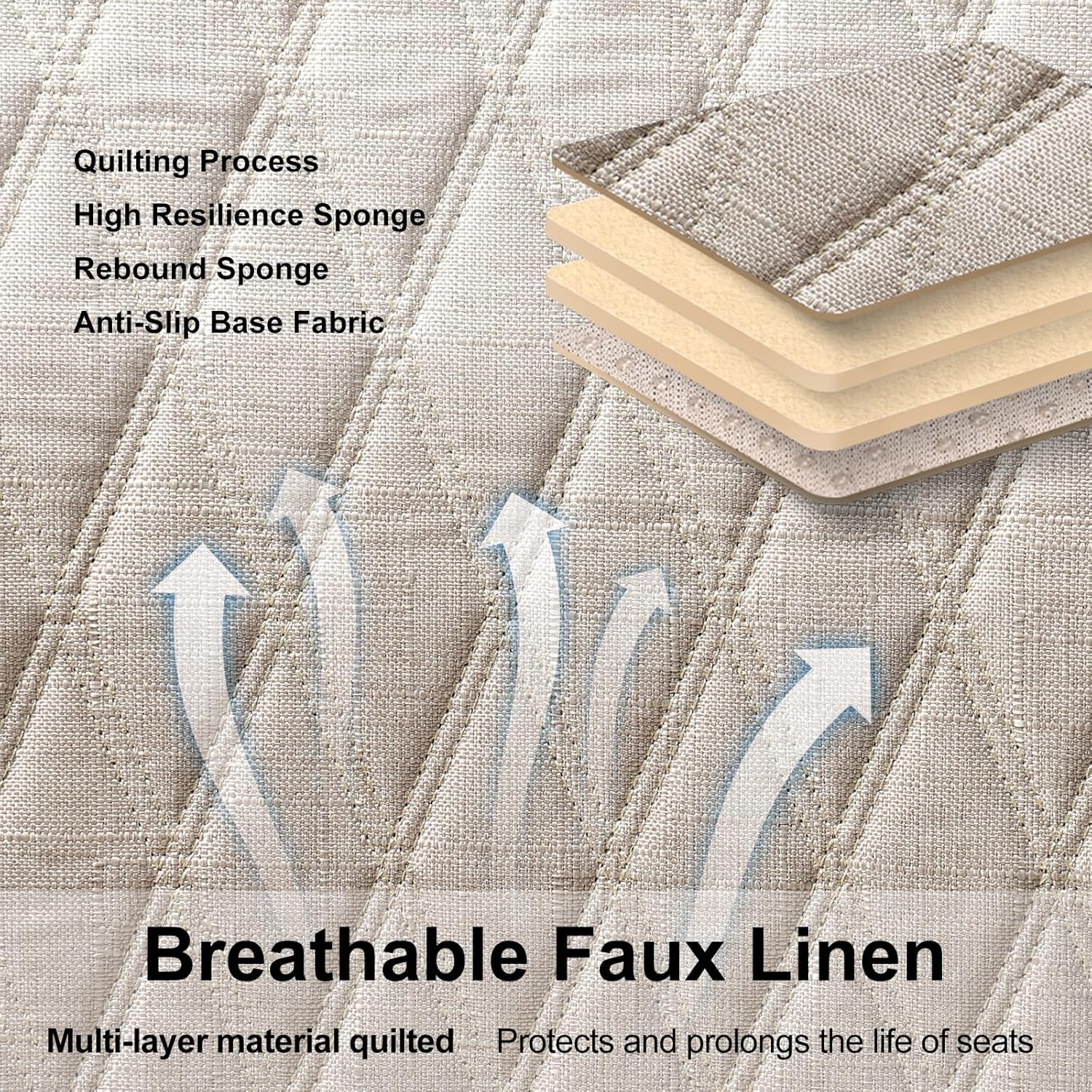 Thumbnail 4 de Leader Accessories 2pc Car Seat Cushions (Front) – breathable stitched, non-slip, side airbag compatible