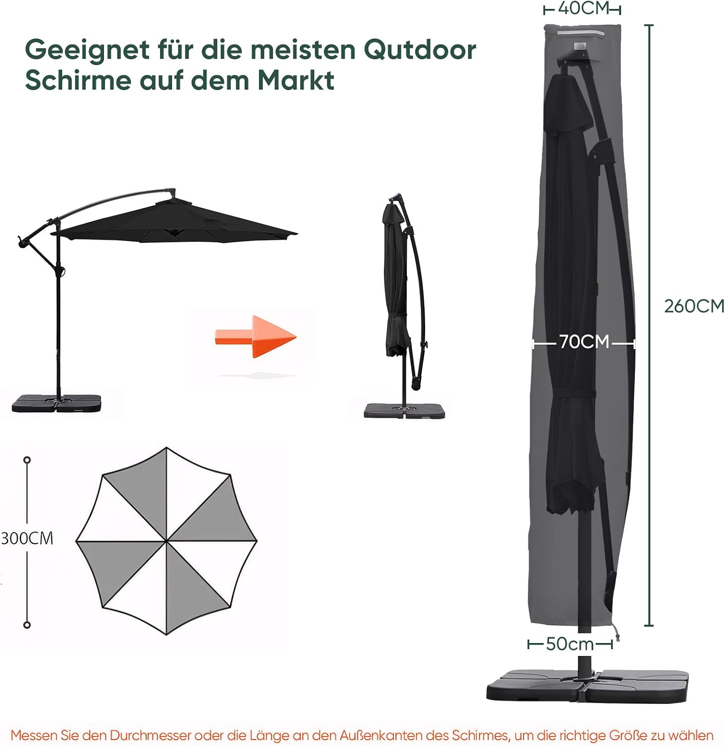 Thumbnail 1 de Sekey Custodia Ultra Resistente per Ombrello Sospeso 260x65 cm – Tessuto Oxford 600D Impermeabile