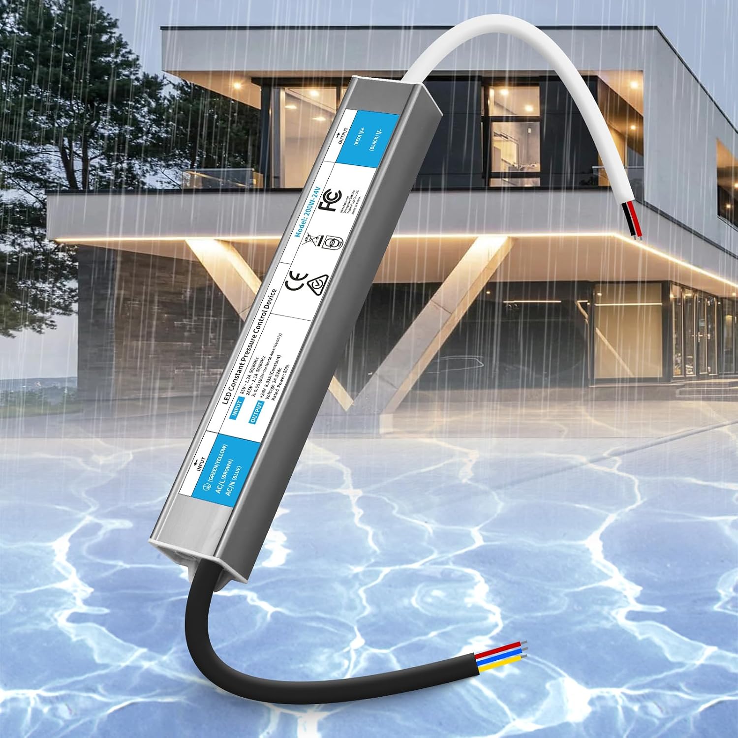Detalle de SUCIKORIO 24 V 200 W led-transformator, IP67, 8,3 A en ultradun
