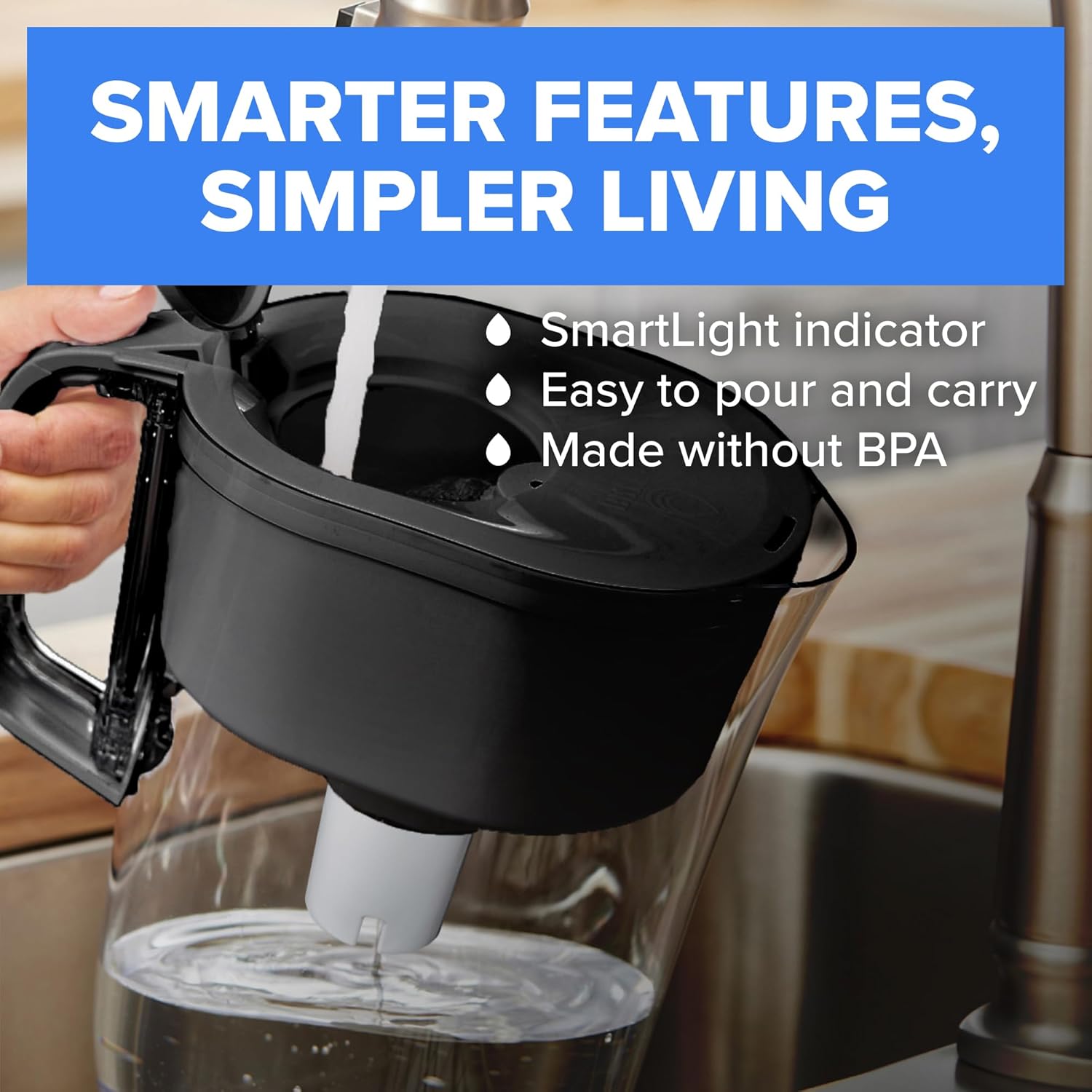 Detalle 2 de Brita Water Pitcher Elite Daily Filter 10-Cup White 🏷