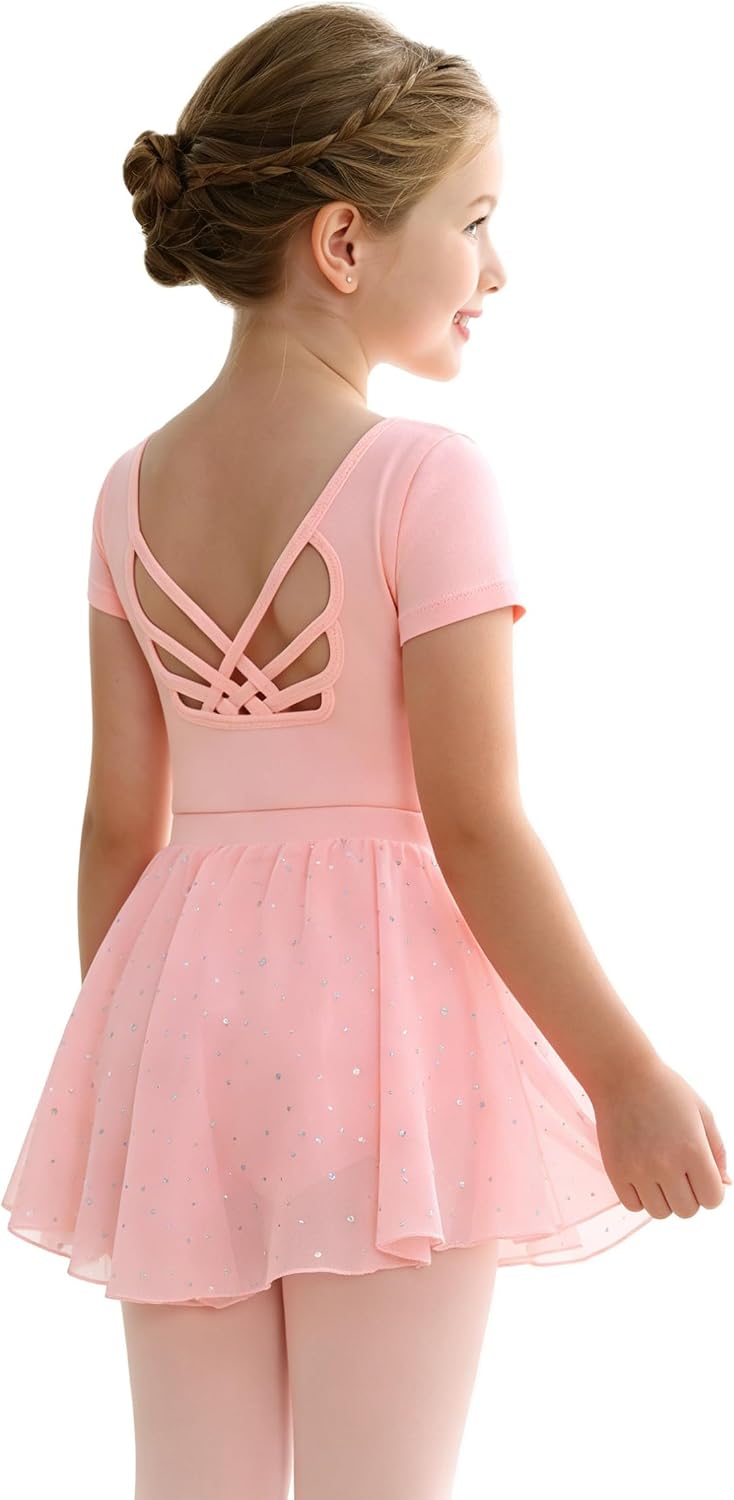 Thumbnail 4 de MdnMd Girls' Ballet Leotard Set, Cotton-Spandex
