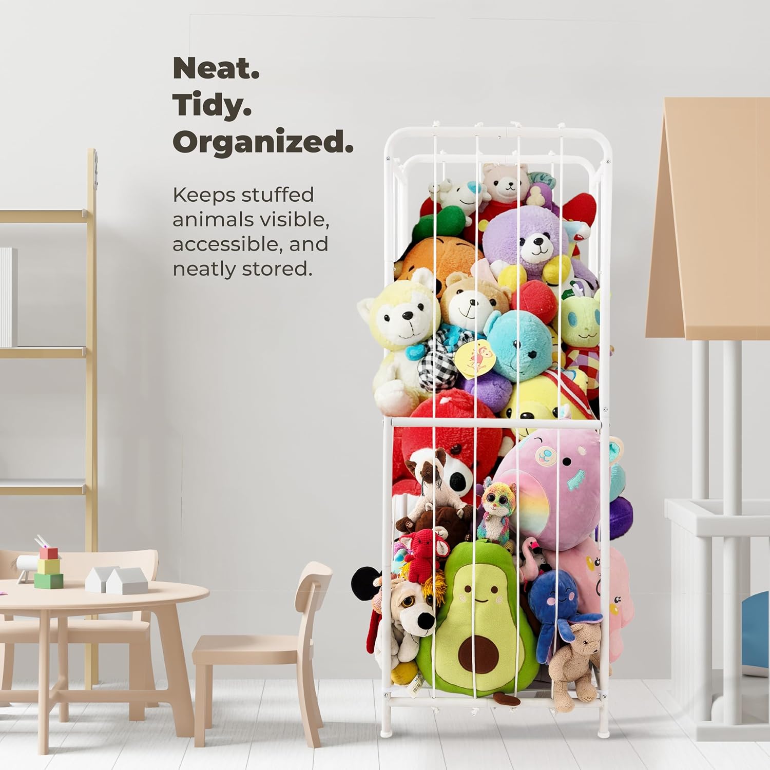 Detalle de goozie Large Metal Stuffed Animal Storage Organizer – Vertical Toy Zoo