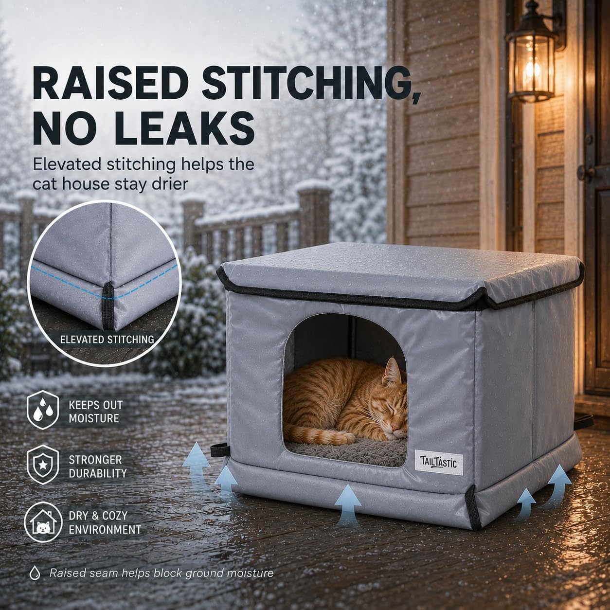 Detalle de TailTastic RX25PT014 Insulated Outdoor Cat House with Sloped Roof