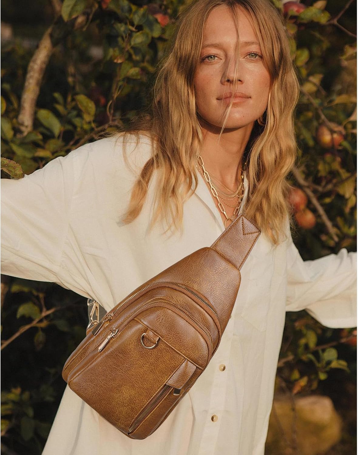 Thumbnail 1 de GAEKEAO women’s sling bag / crossbody fanny pack with vegan PU leather and card slots