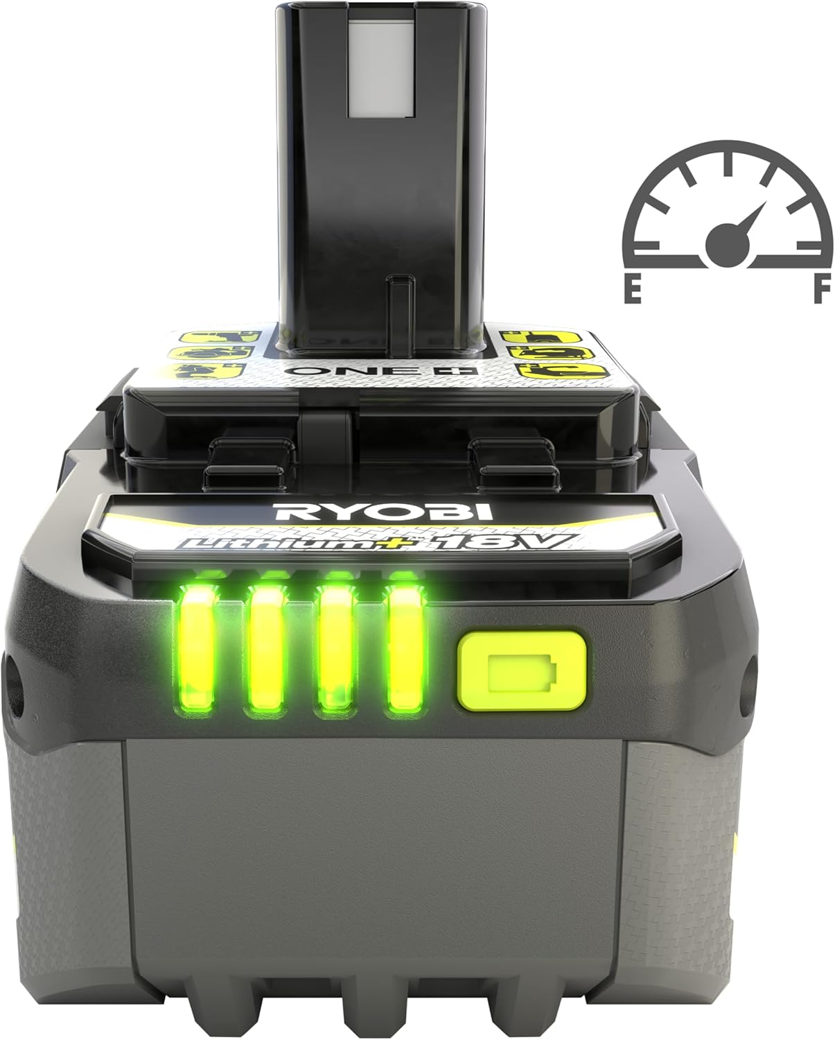 Detalle de Ryobi RB1840X Batteria al Litio 18 V One+ 4,0 Ah – Compatta con Indicatore di Carica e Protezione dagli Impatti