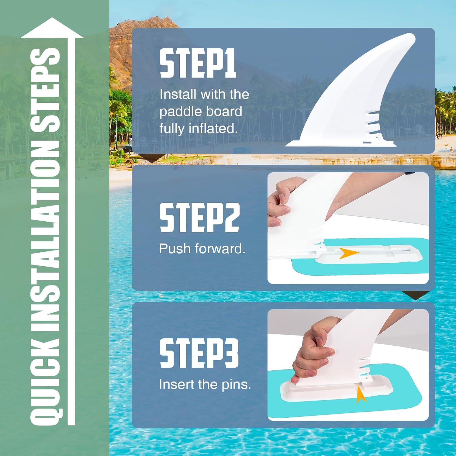 Thumbnail 6 de FunWater 11' / 10'6" Inflatable Stand Up Paddle Board (with SUP accessories, EVA deck, adjustable paddles)
