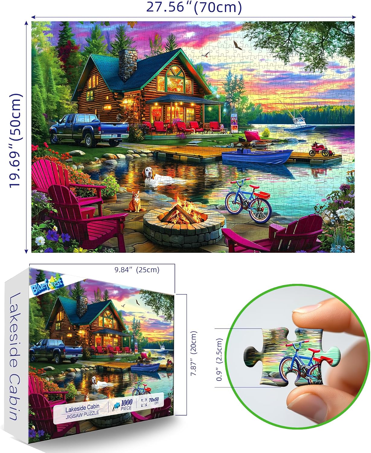 Detalle 2 de 1000 Piece Lakeside Sunset Puzzle 🌅